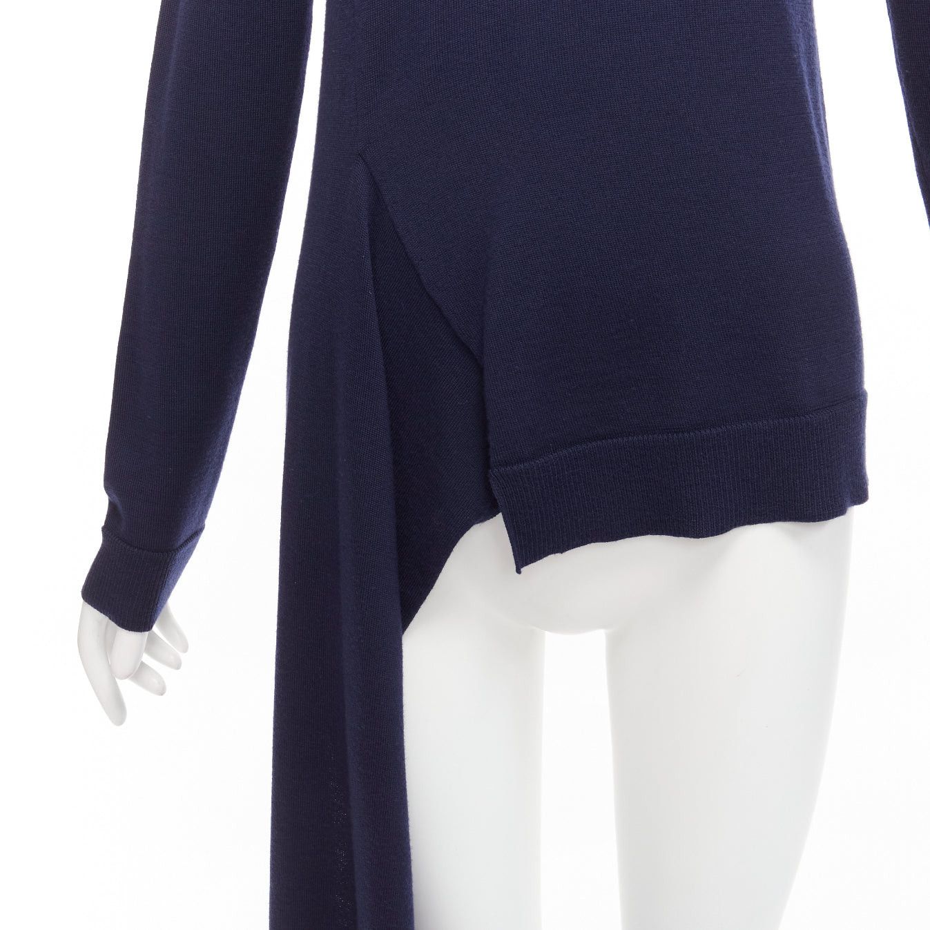Ports 1961 PORTS 1961 navy wool v neck asymmetric hem drape sweater XS Size S / US 4 / IT 40 - 2 Thumbnail