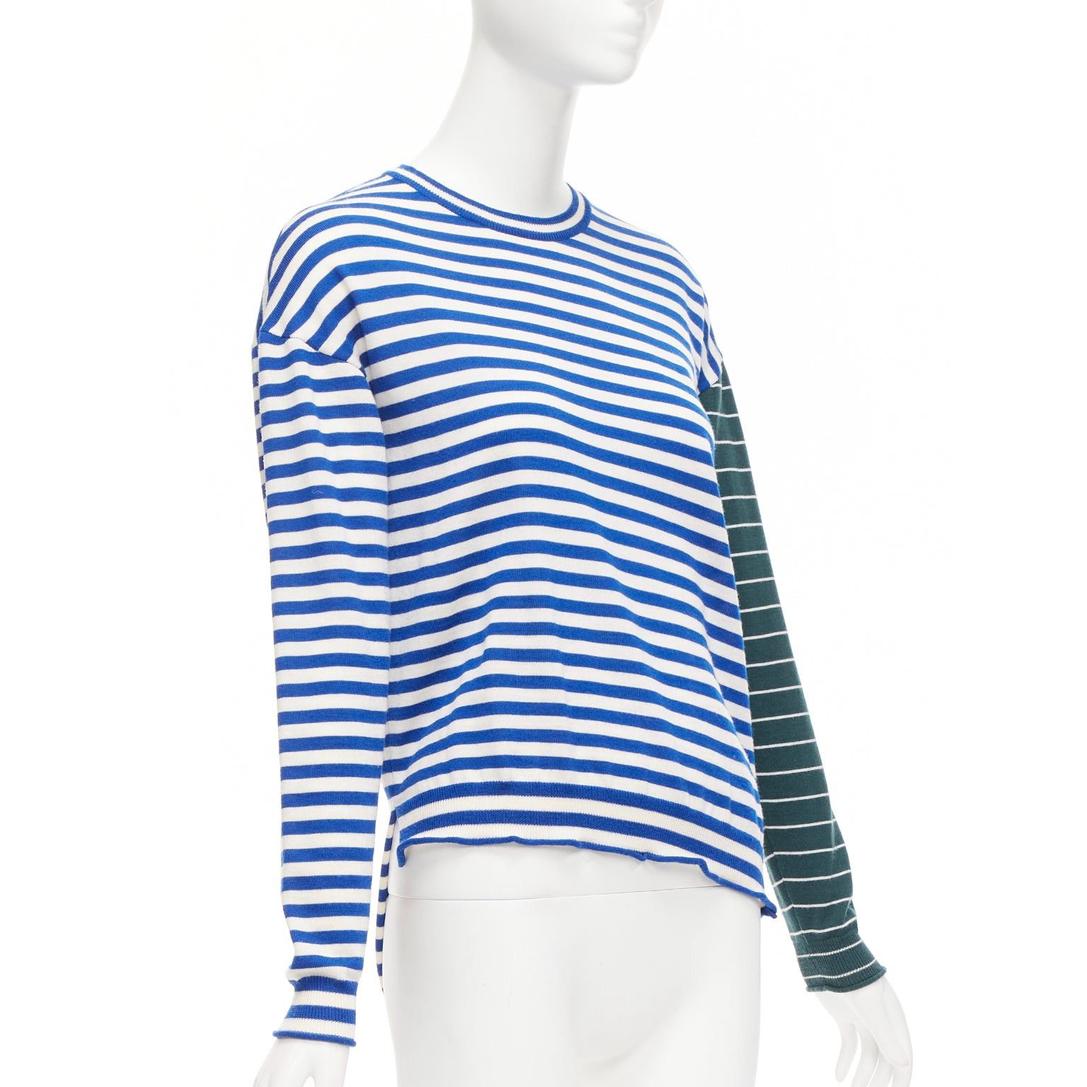 Ports 1961 PORTS 1961 blue white green stripes asymmetric hem sweater Size ONE SIZE - 3 Thumbnail