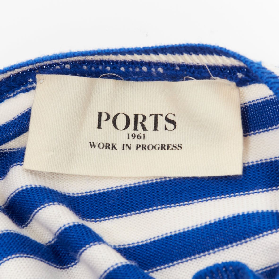 Ports 1961 PORTS 1961 blue white green stripes asymmetric hem sweater Size ONE SIZE - 8 Thumbnail