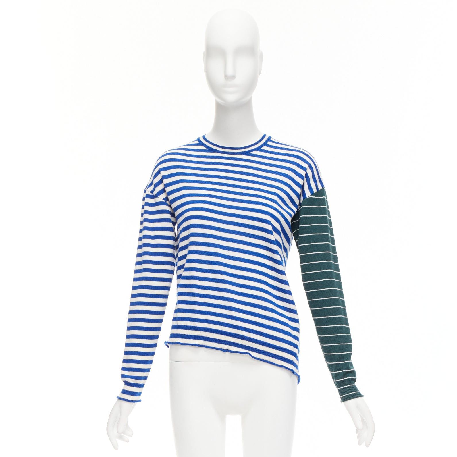 Ports 1961 PORTS 1961 blue white green stripes asymmetric hem sweater Size ONE SIZE - 9 Thumbnail