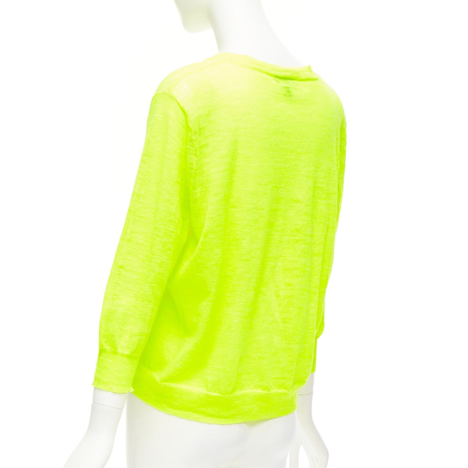 J.Crew J.CREW neon yellow V neck 3/4 sleeves sweater pullover S Size S / US 4 / IT 40 - 6 Thumbnail