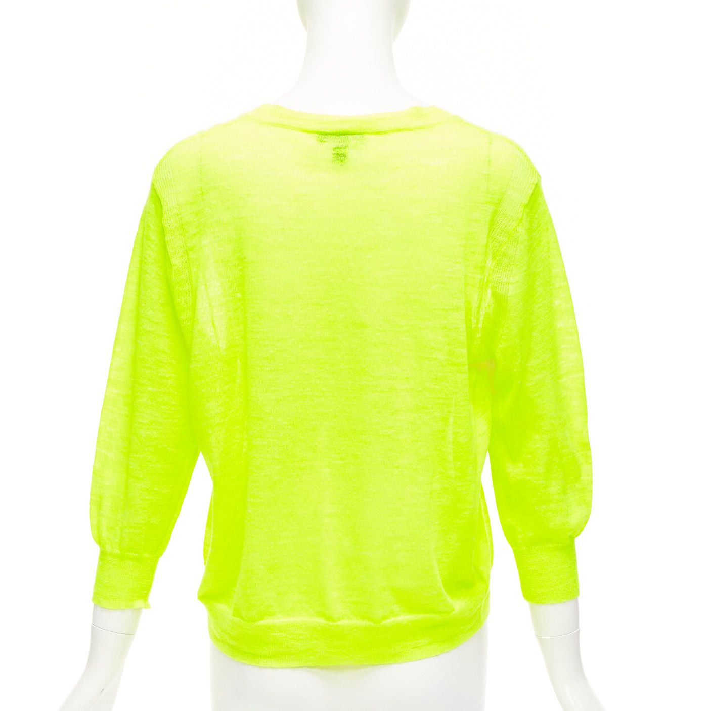 J.Crew J.CREW neon yellow V neck 3/4 sleeves sweater pullover S Size S / US 4 / IT 40 - 5 Thumbnail