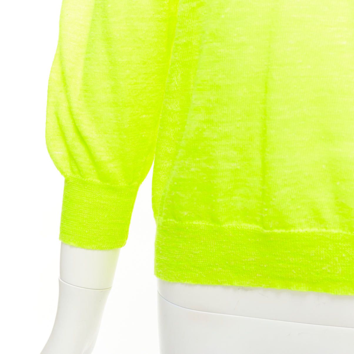 J.Crew J.CREW neon yellow V neck 3/4 sleeves sweater pullover S Size S / US 4 / IT 40 - 2 Thumbnail