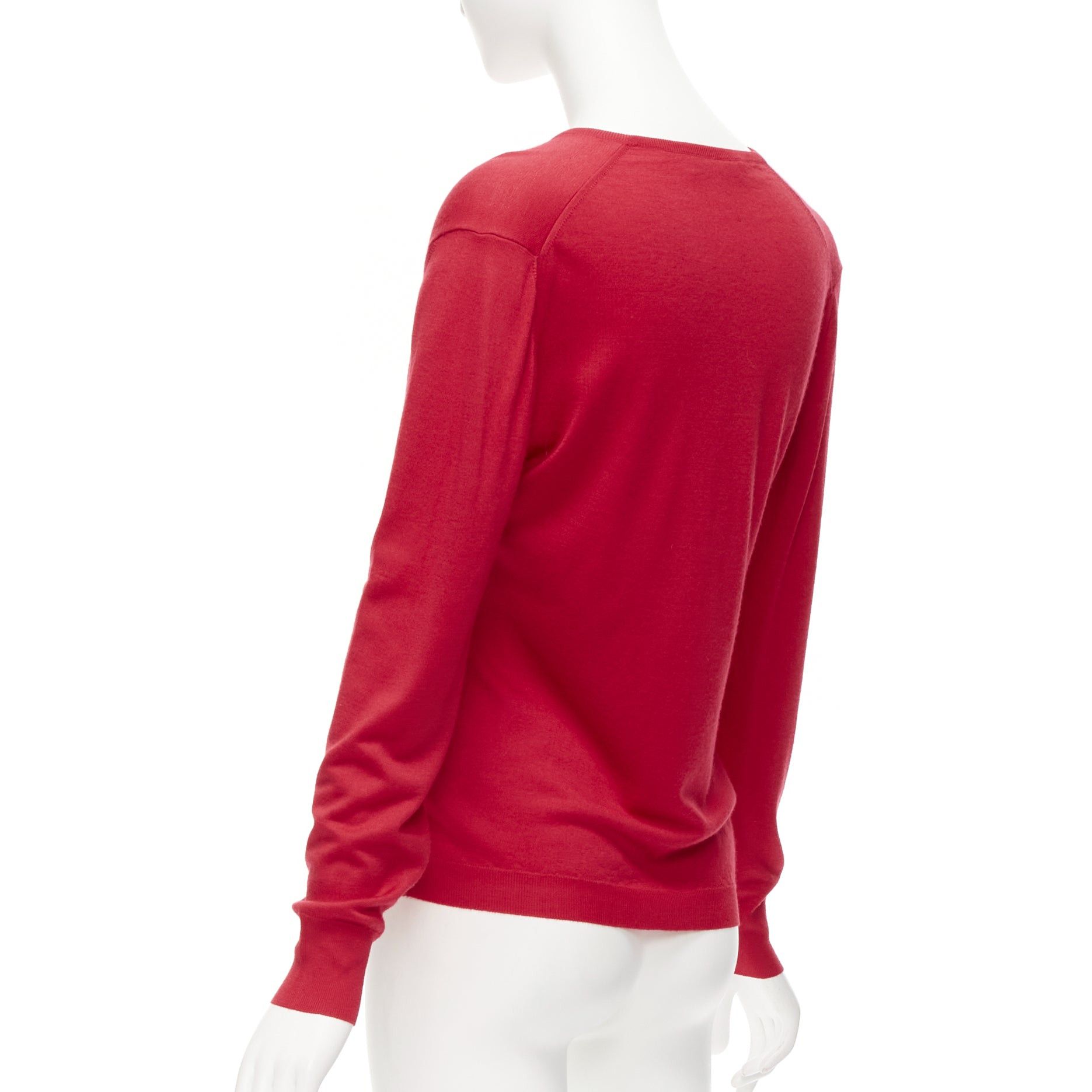 Brunello Cucinelli BRUNELLO CUCINELLI JOYCE red cashmere silk button up drop shoulder sweater S Size S / US 4 / IT 40 - 6 Thumbnail