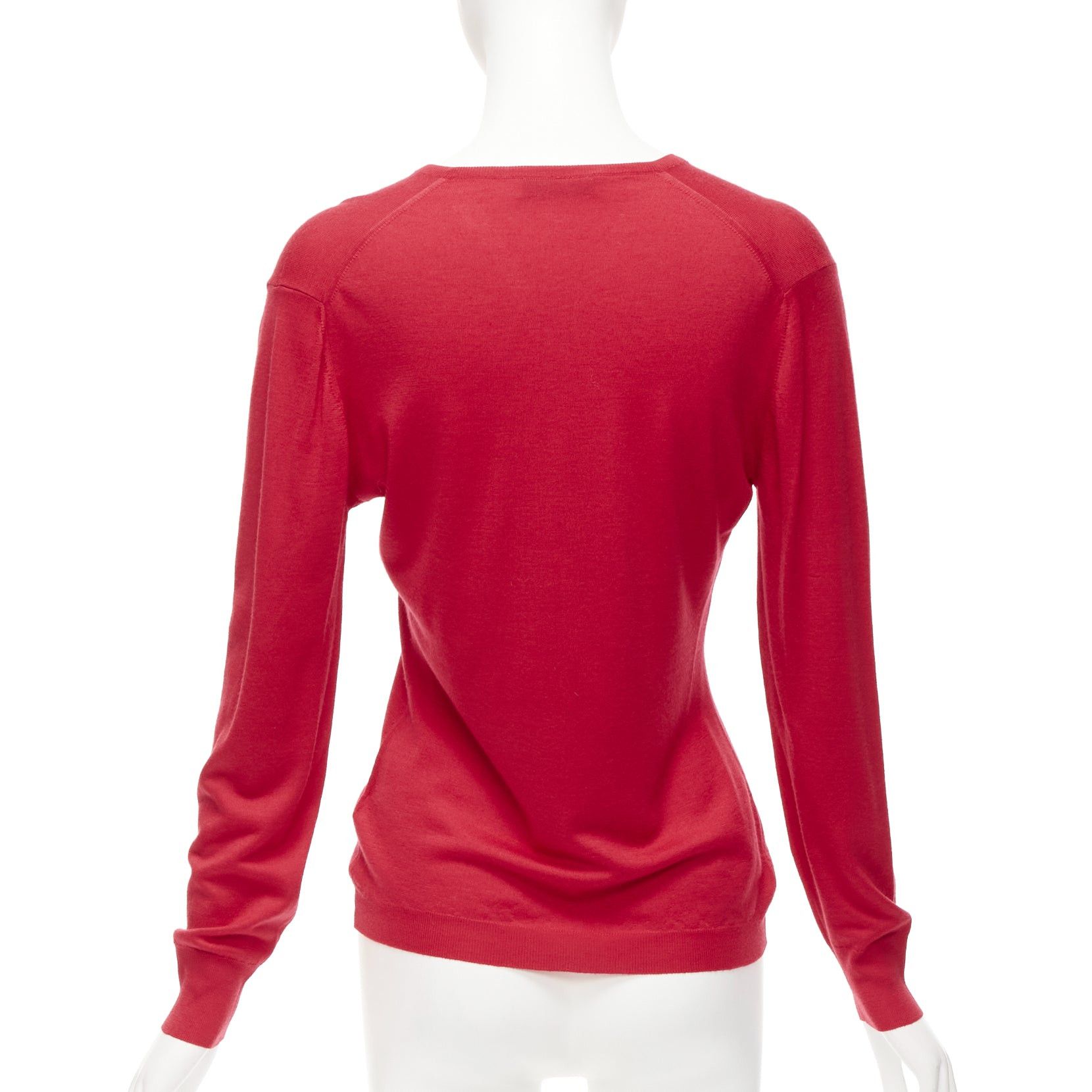 Brunello Cucinelli BRUNELLO CUCINELLI JOYCE red cashmere silk button up drop shoulder sweater S Size S / US 4 / IT 40 - 5 Thumbnail