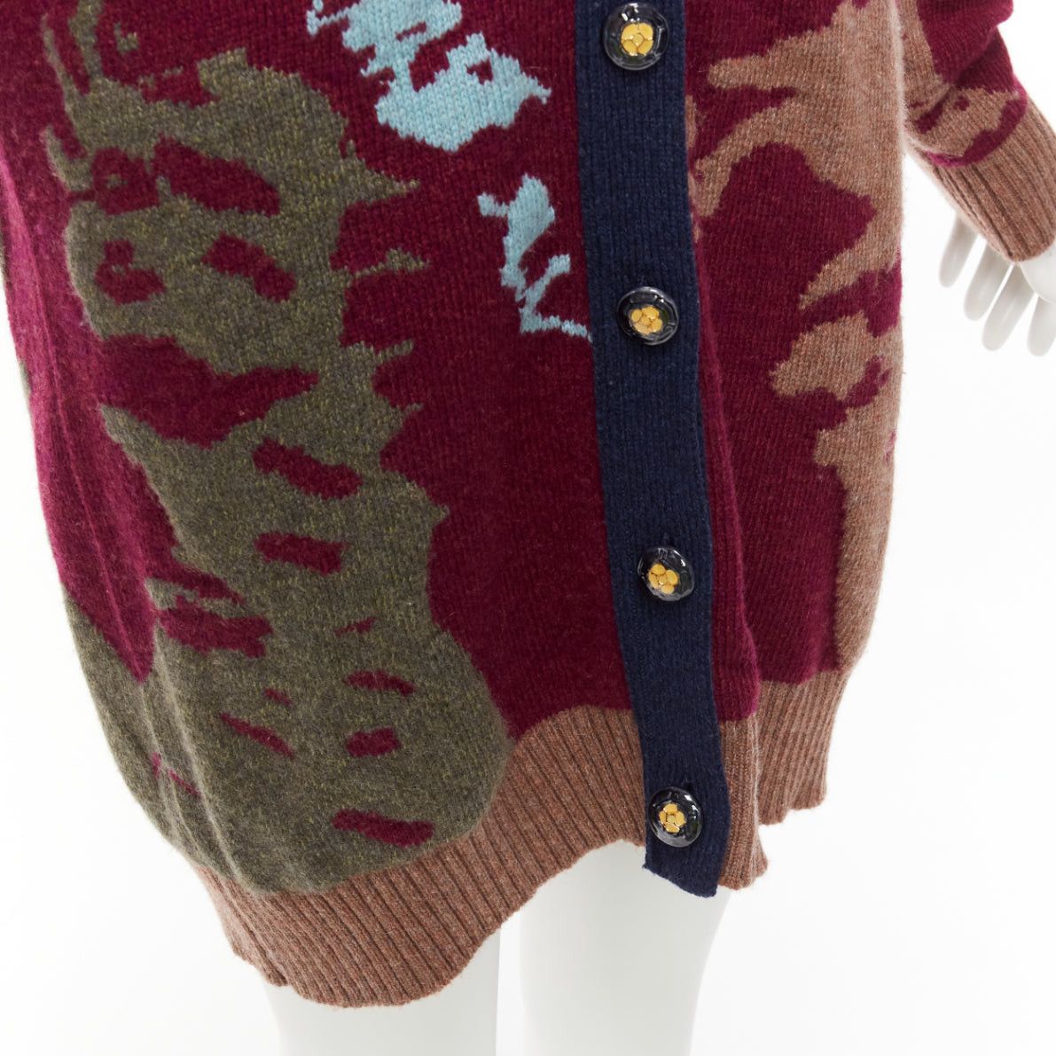 Barrie BARRIE 100% cashmere colorful landscape intarsia deep V long cardigan S Size S / US 4 / IT 40 - 8 Thumbnail