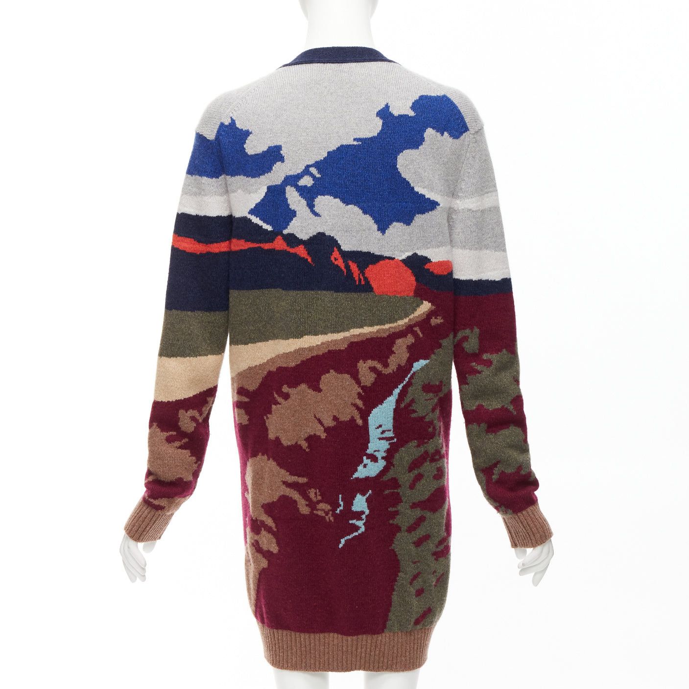 Barrie BARRIE 100% cashmere colorful landscape intarsia deep V long cardigan S Size S / US 4 / IT 40 - 6 Thumbnail