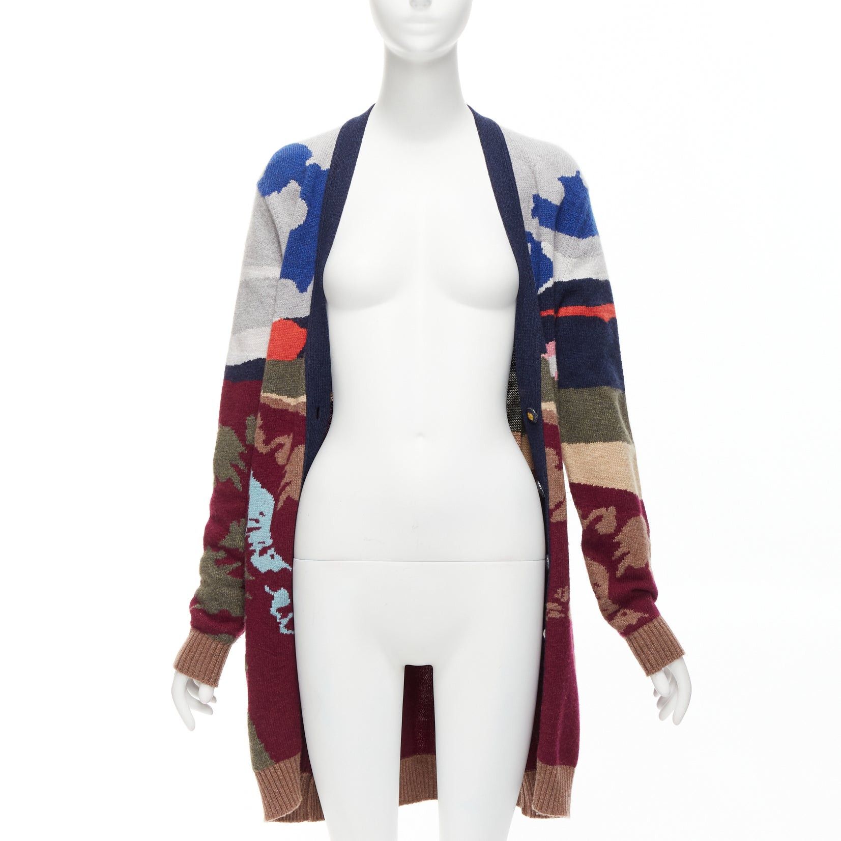 Barrie BARRIE 100% cashmere colorful landscape intarsia deep V long cardigan S Size S / US 4 / IT 40 - 3 Thumbnail