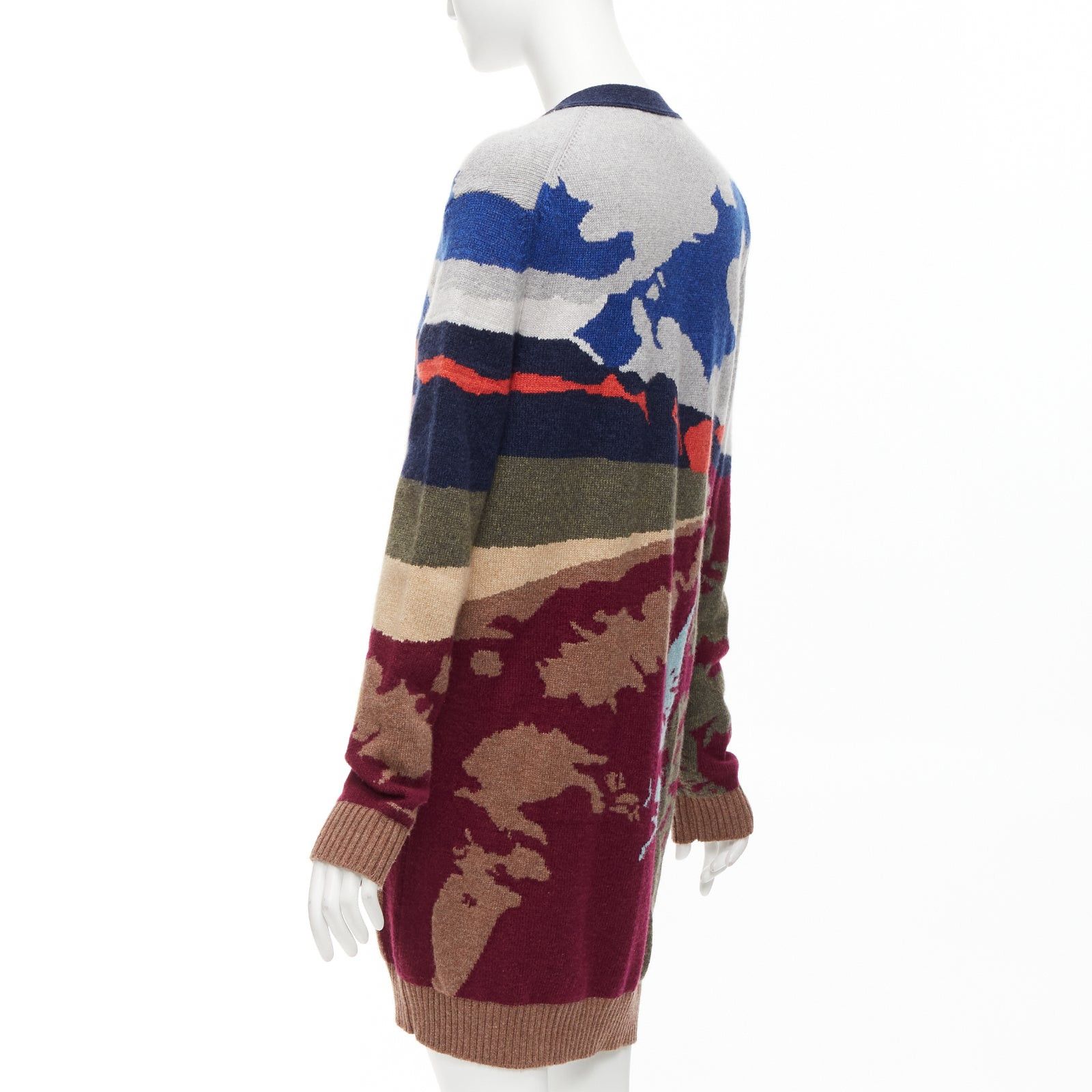 Barrie BARRIE 100% cashmere colorful landscape intarsia deep V long cardigan S Size S / US 4 / IT 40 - 7 Thumbnail