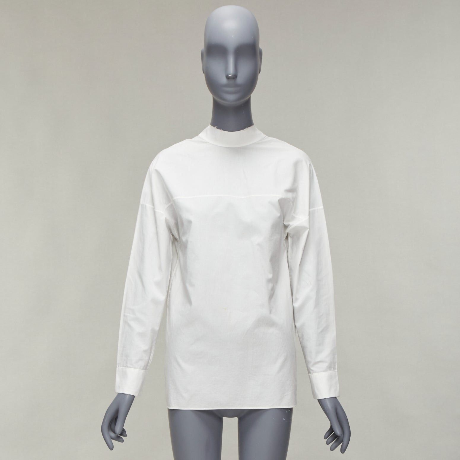 Marni MARNI white cotton minimal front gold hook back panelled white shirt Size S / US 4 / IT 40 - 10 Thumbnail