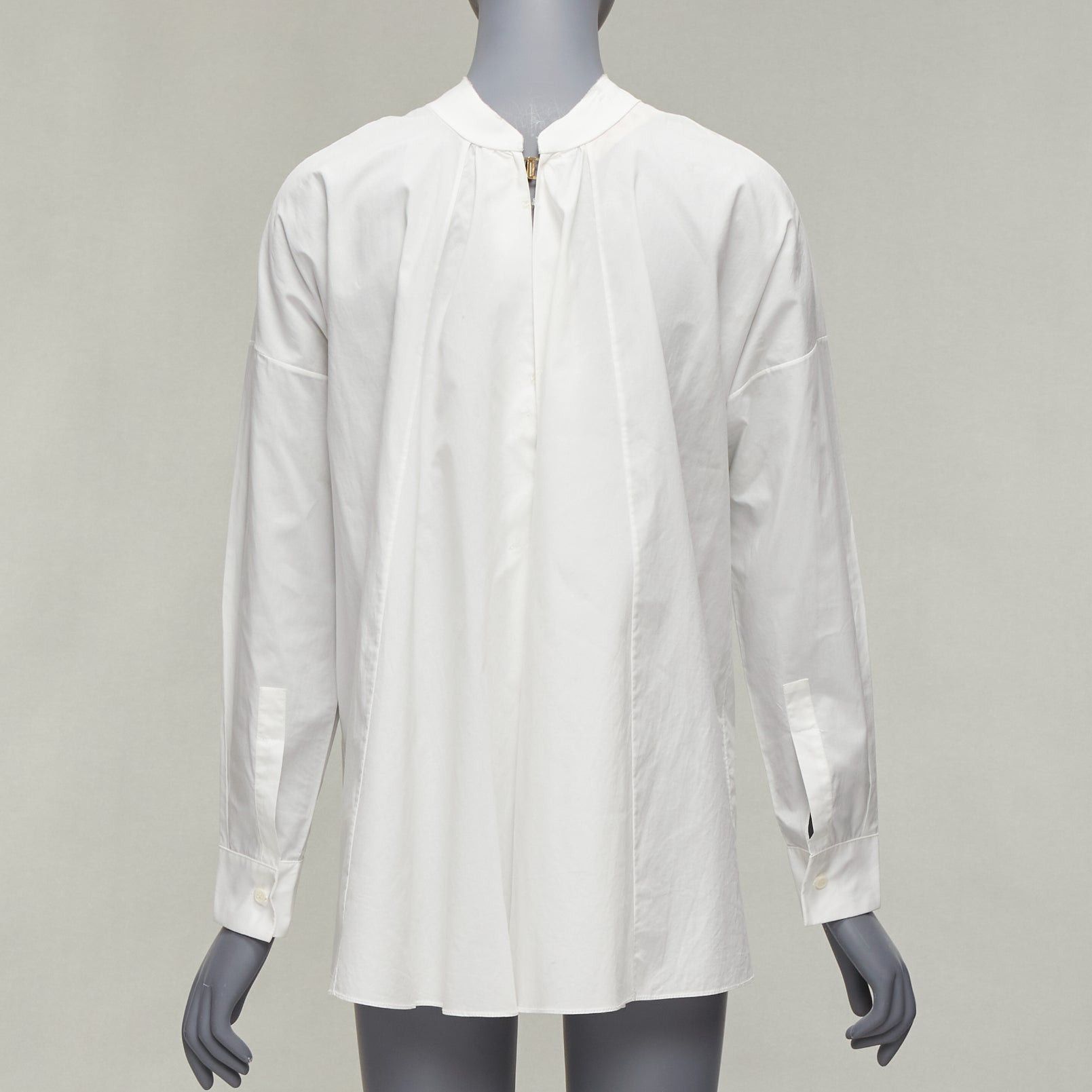 Marni MARNI white cotton minimal front gold hook back panelled white shirt Size S / US 4 / IT 40 - 5 Thumbnail