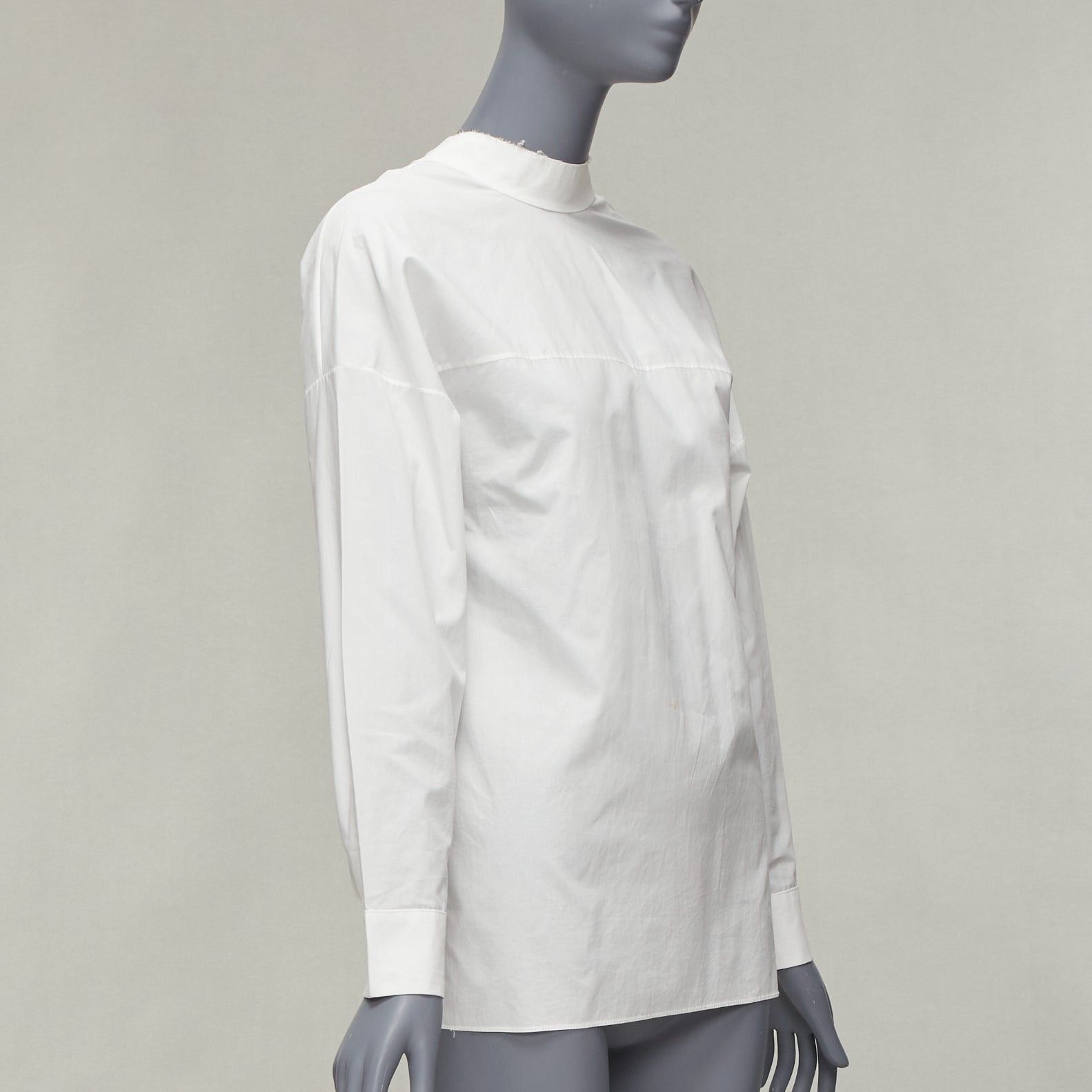 Marni MARNI white cotton minimal front gold hook back panelled white shirt Size S / US 4 / IT 40 - 3 Thumbnail