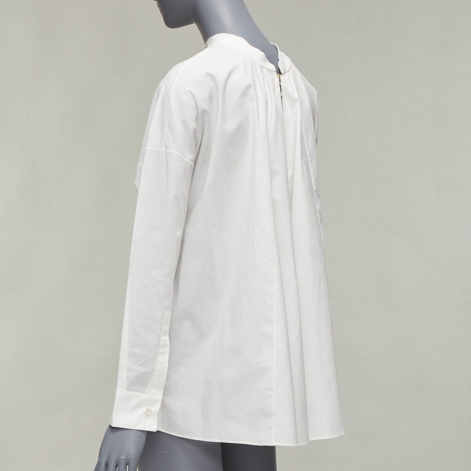 Marni MARNI white cotton minimal front gold hook back panelled white shirt Size S / US 4 / IT 40 - 6 Thumbnail