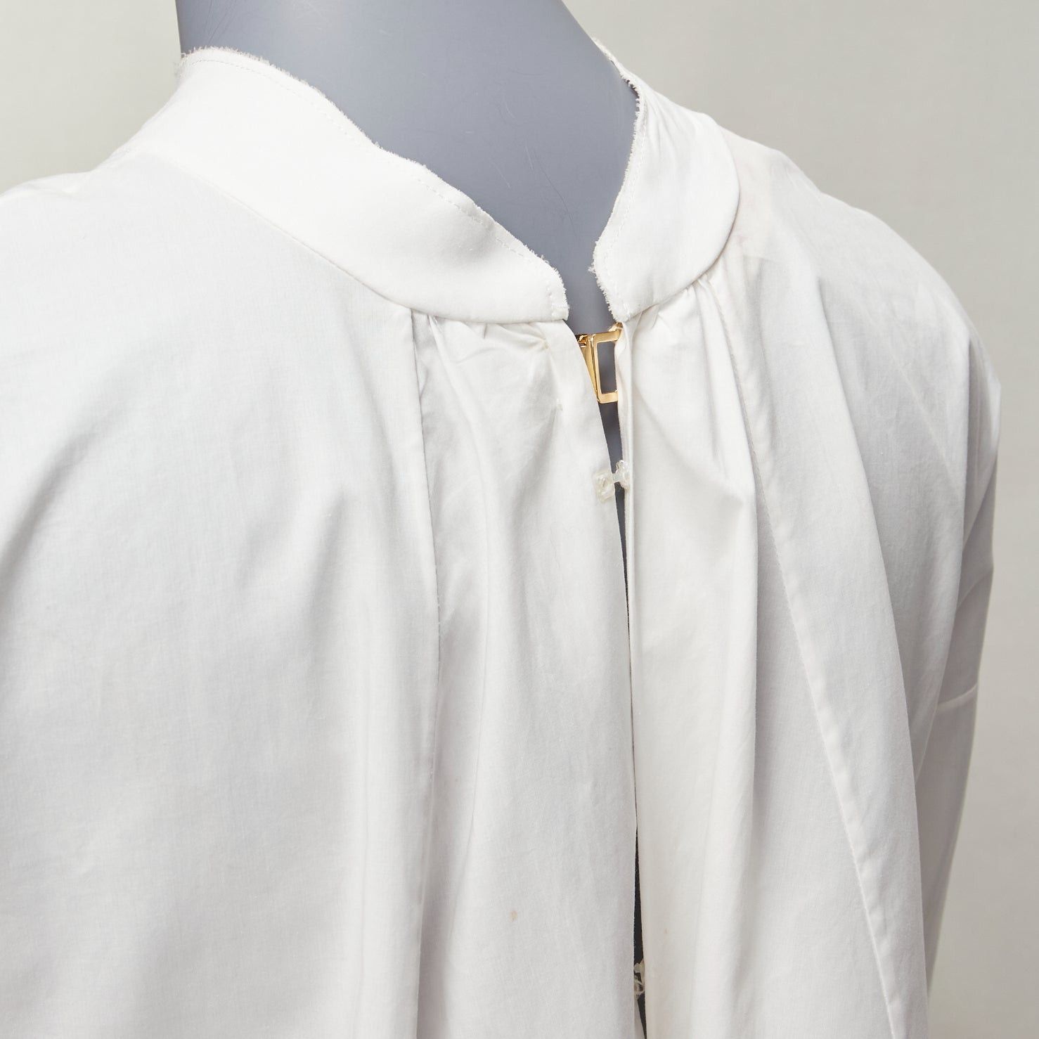 Marni MARNI white cotton minimal front gold hook back panelled white shirt Size S / US 4 / IT 40 - 2 Thumbnail