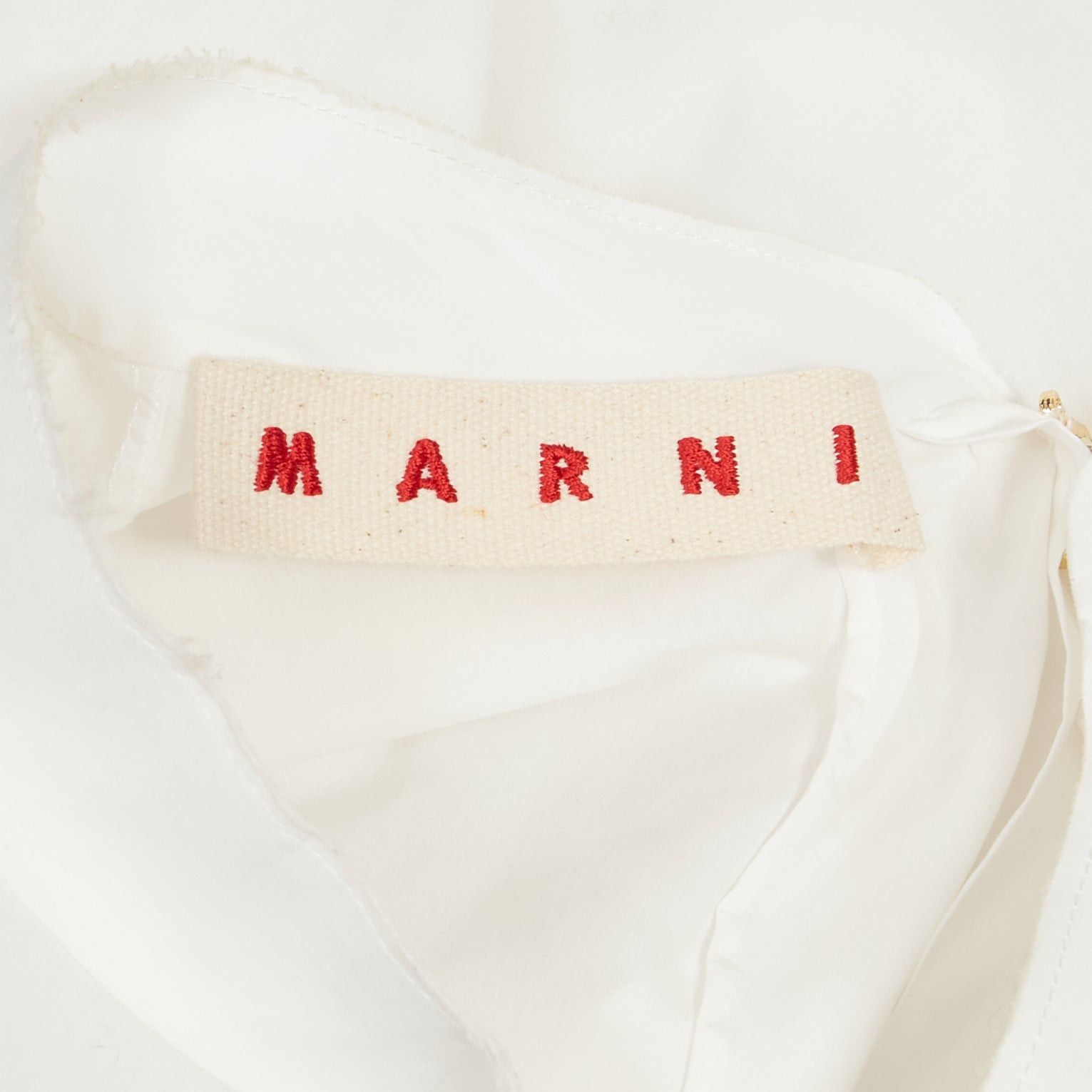 Marni MARNI white cotton minimal front gold hook back panelled white shirt Size S / US 4 / IT 40 - 9 Thumbnail