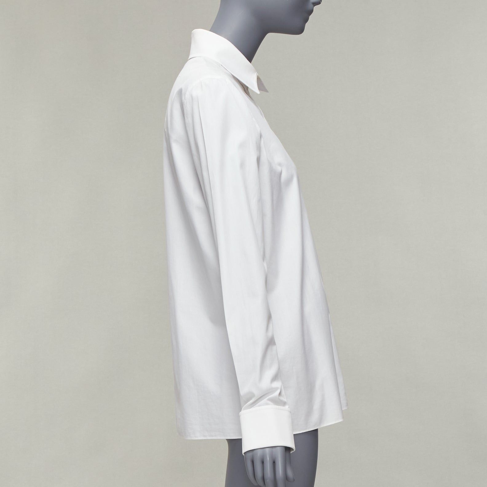 Givenchy GIVENCHY Riccardo Tisci silver metal button collar white cotton shirt FR40 L Size M / US 6-8 / IT 42-44 - 4 Thumbnail