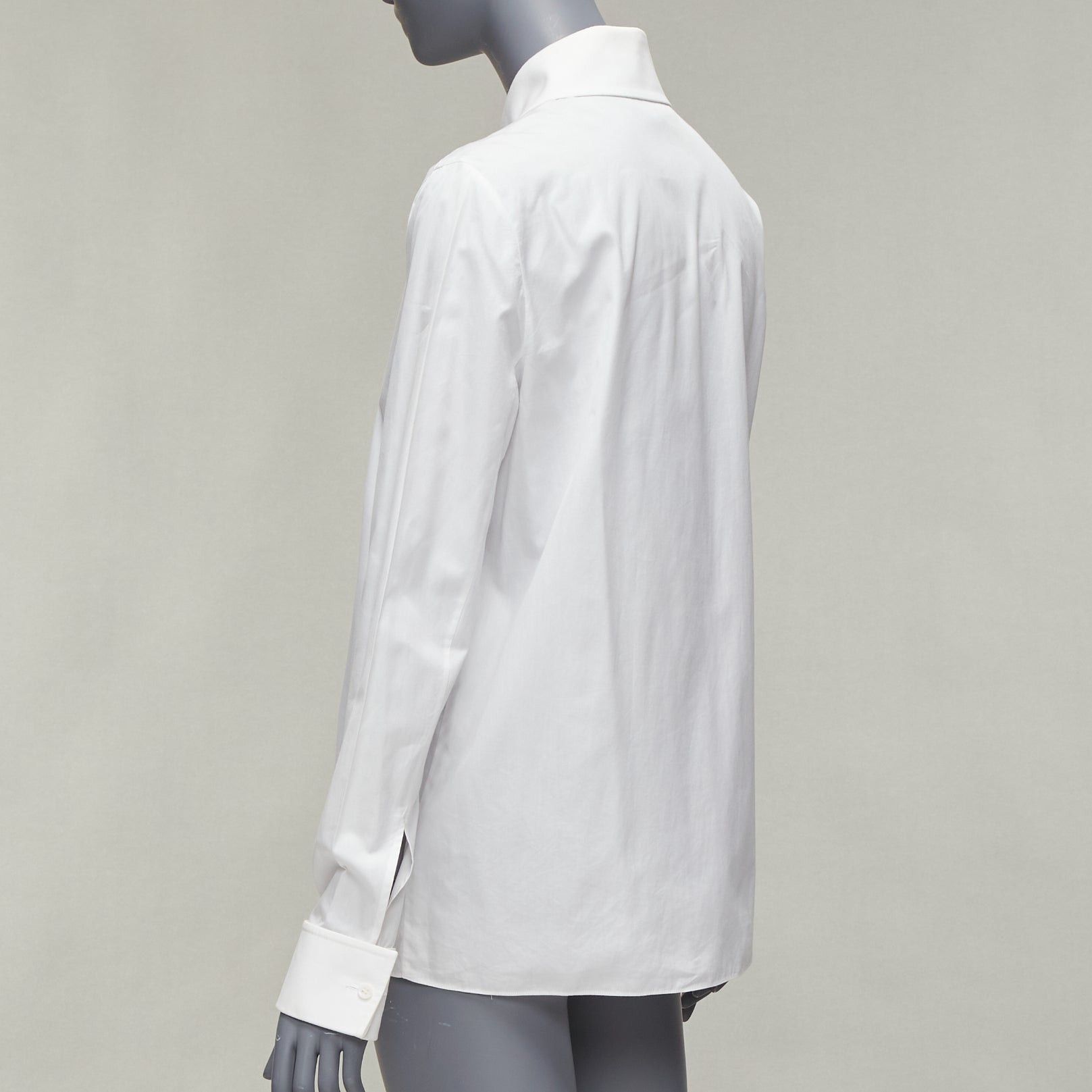 Givenchy GIVENCHY Riccardo Tisci silver metal button collar white cotton shirt FR40 L Size M / US 6-8 / IT 42-44 - 6 Thumbnail