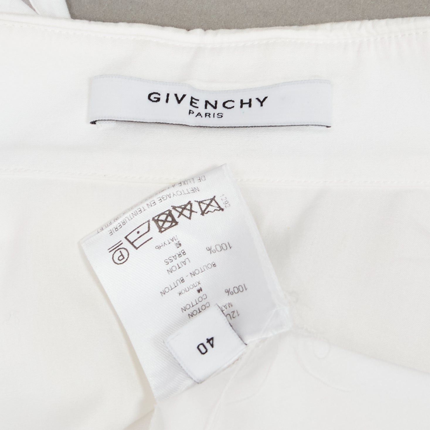 Givenchy GIVENCHY Riccardo Tisci silver metal button collar white cotton shirt FR40 L Size M / US 6-8 / IT 42-44 - 8 Thumbnail