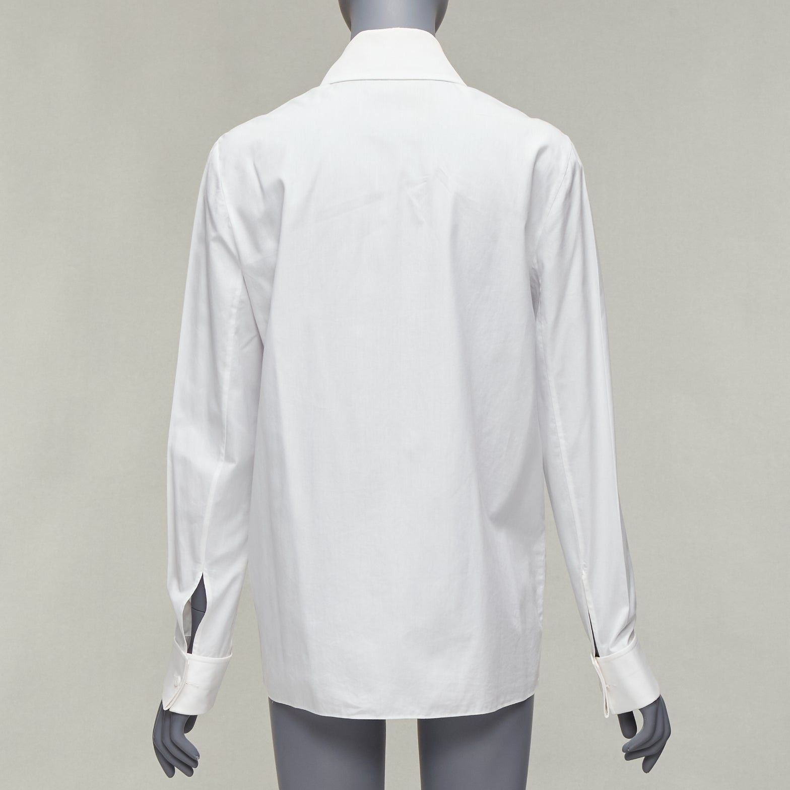 Givenchy GIVENCHY Riccardo Tisci silver metal button collar white cotton shirt FR40 L Size M / US 6-8 / IT 42-44 - 5 Thumbnail