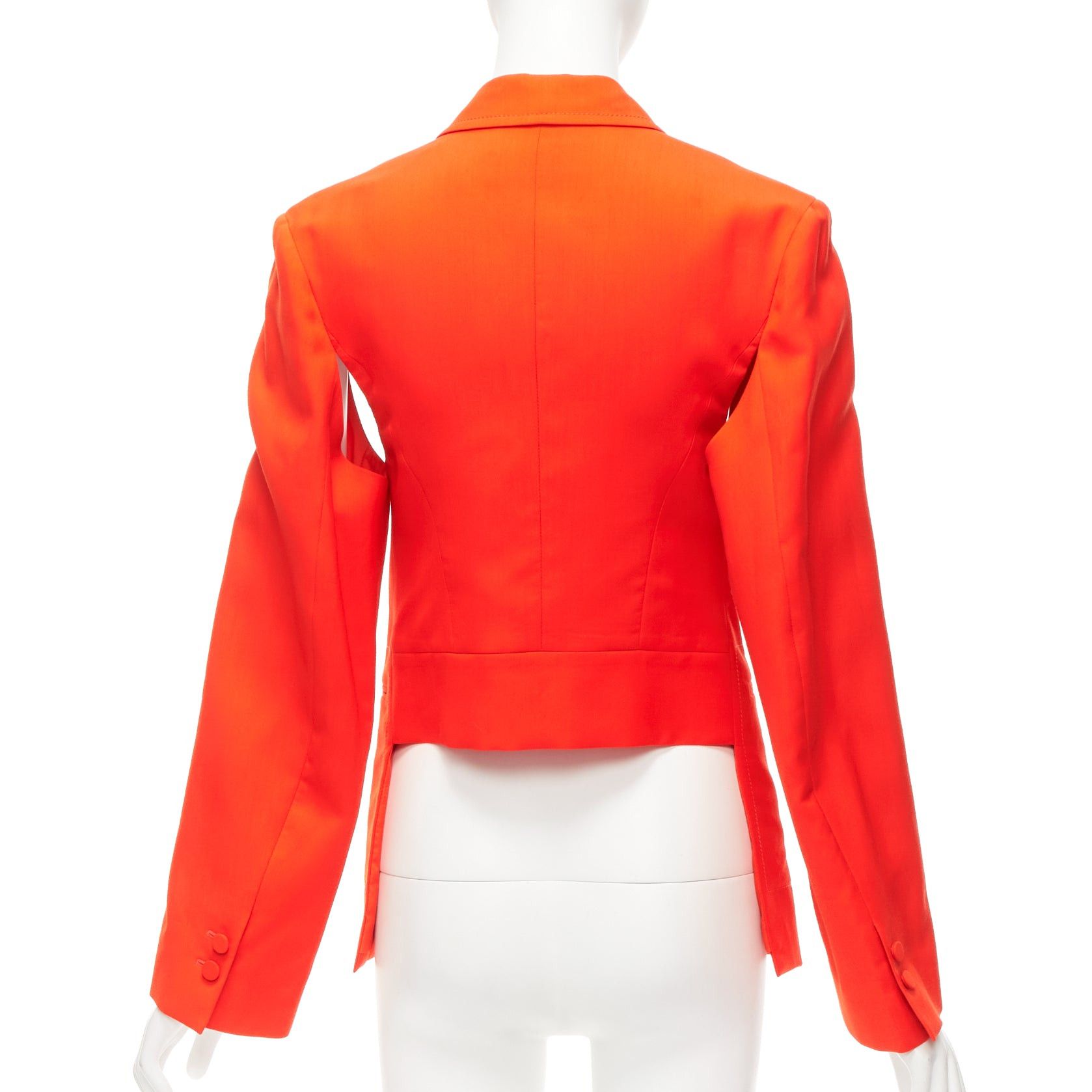 Ports 1961 PORTS 1961 neon orange wool silk underarm cut out asymmetric blazer FR36 S Size S / US 4 / IT 40 - 5 Thumbnail