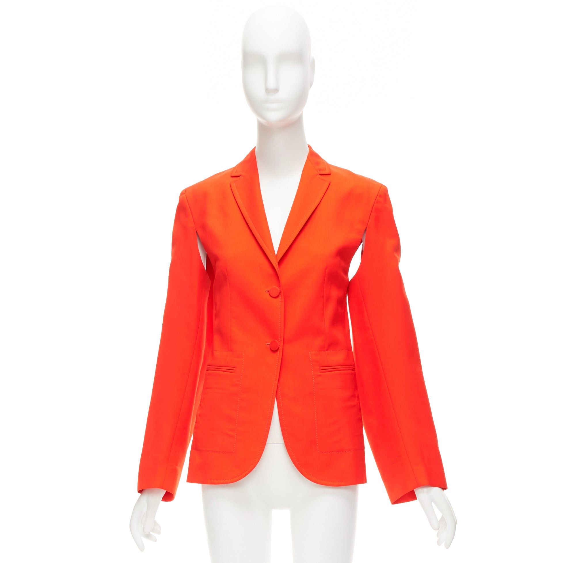 Ports 1961 PORTS 1961 neon orange wool silk underarm cut out asymmetric blazer FR36 S Size S / US 4 / IT 40 - 9 Thumbnail