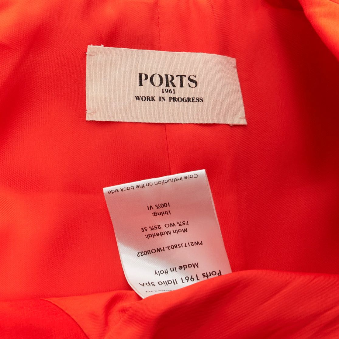 Ports 1961 PORTS 1961 neon orange wool silk underarm cut out asymmetric blazer FR36 S Size S / US 4 / IT 40 - 8 Thumbnail