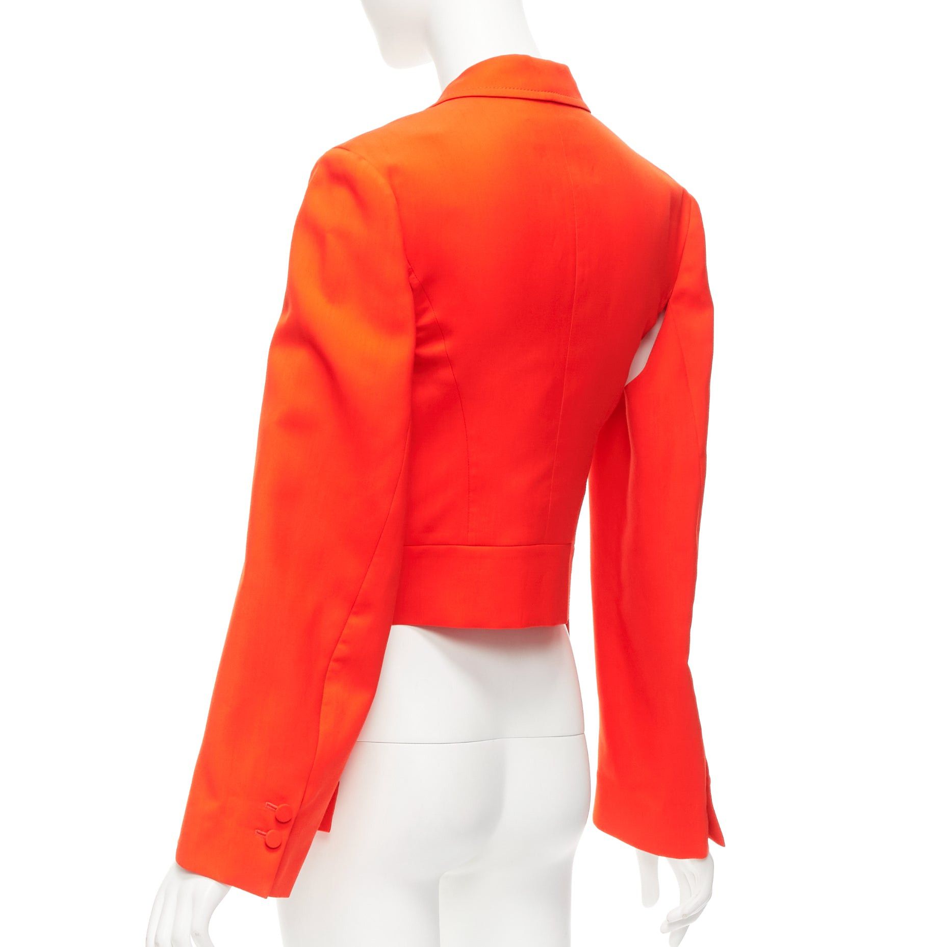 Ports 1961 PORTS 1961 neon orange wool silk underarm cut out asymmetric blazer FR36 S Size S / US 4 / IT 40 - 6 Thumbnail