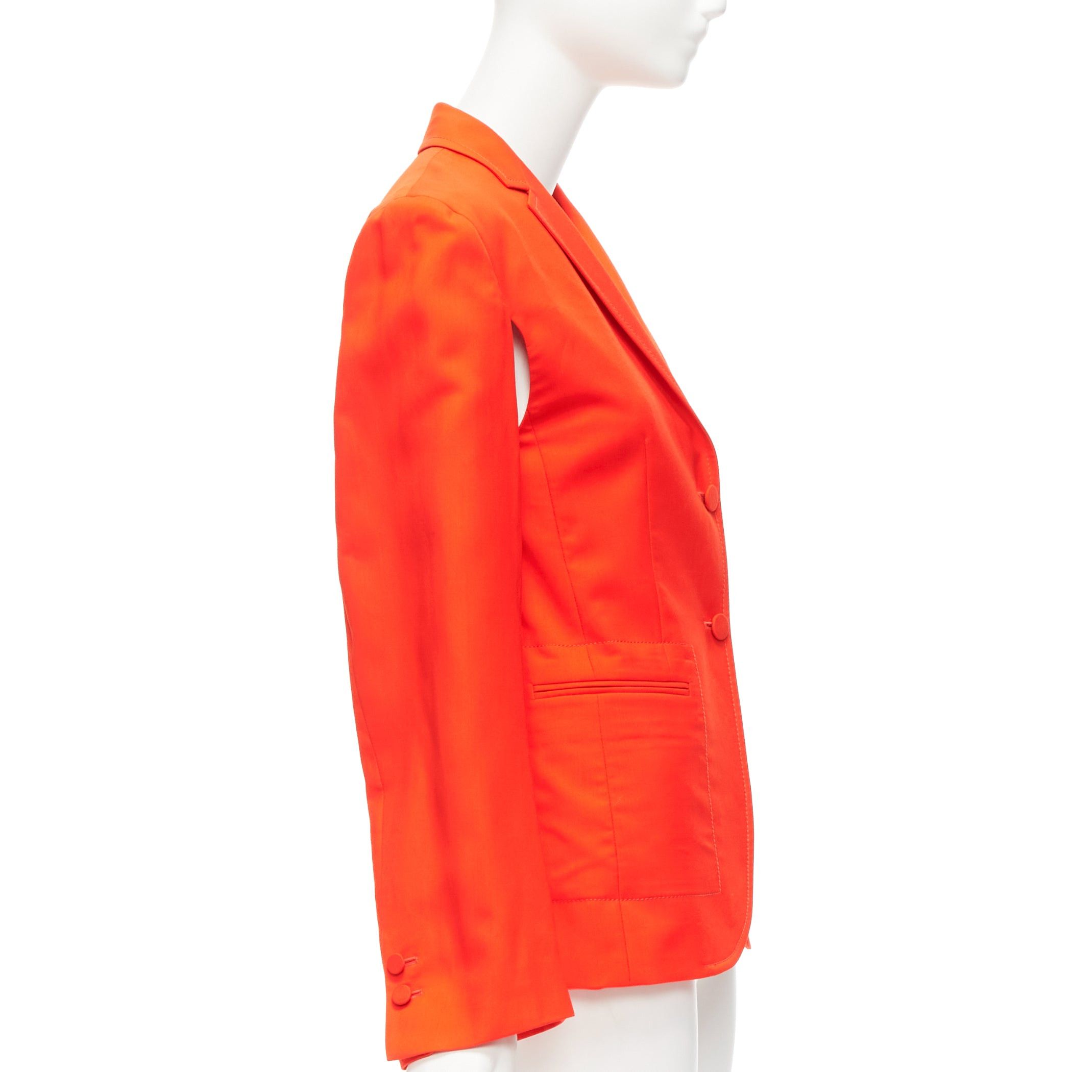 Ports 1961 PORTS 1961 neon orange wool silk underarm cut out asymmetric blazer FR36 S Size S / US 4 / IT 40 - 4 Thumbnail