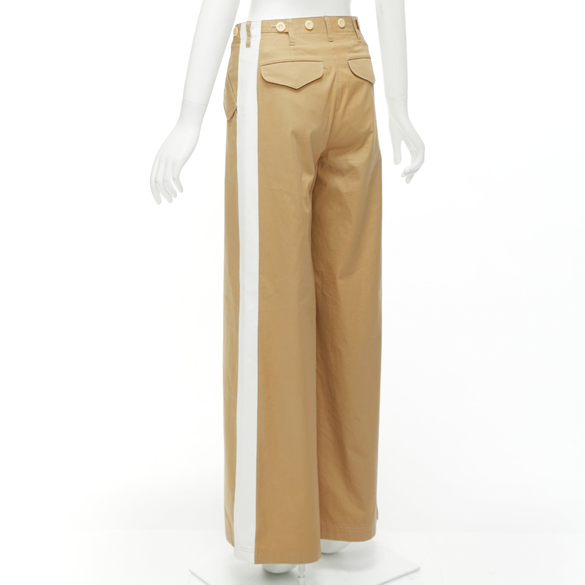 Sacai SACAI LUCK beige off white button embellished waistband wide cargo pants Size 28" / US 6 / IT 42 - 5 Thumbnail