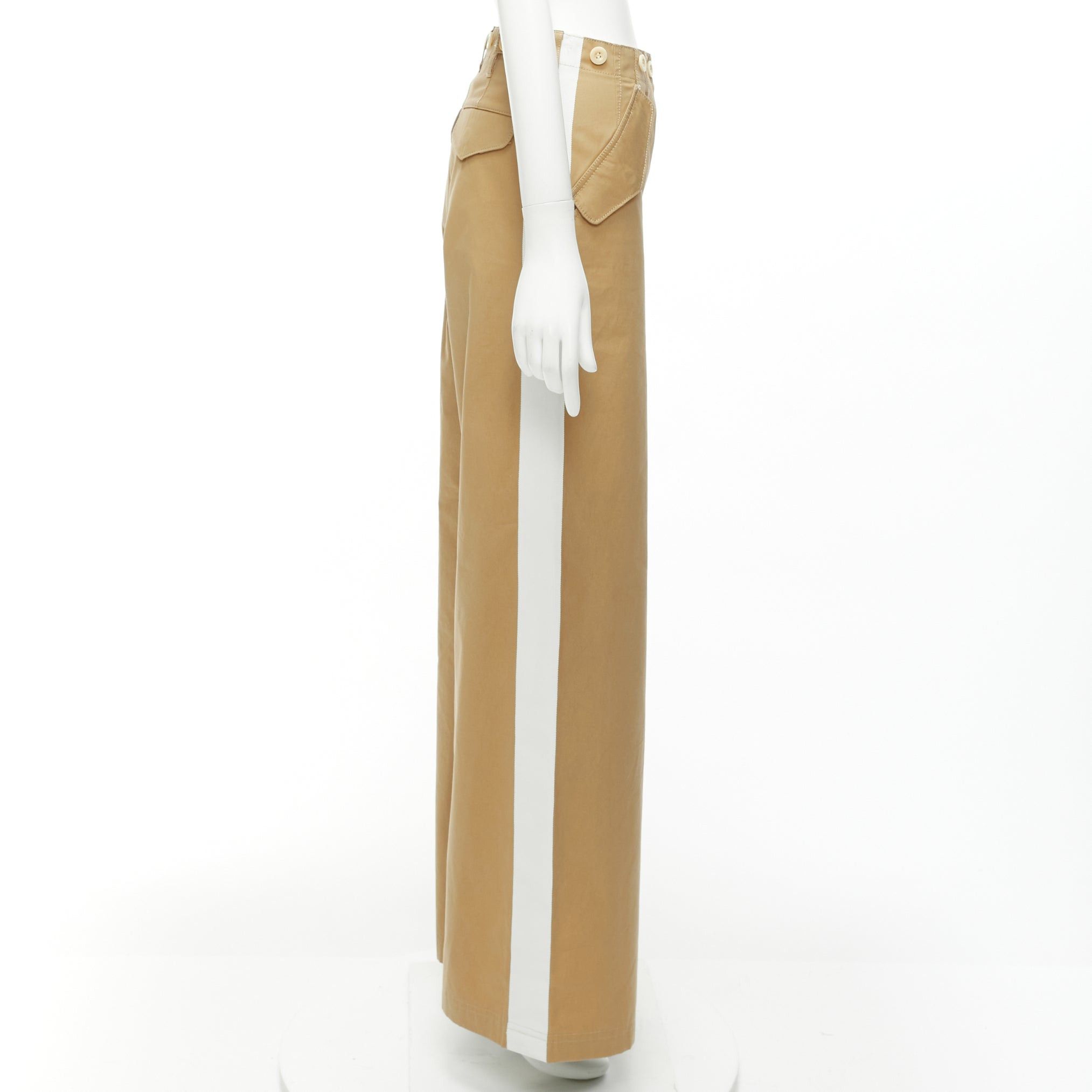 Sacai SACAI LUCK beige off white button embellished waistband wide cargo pants Size 28" / US 6 / IT 42 - 4 Thumbnail