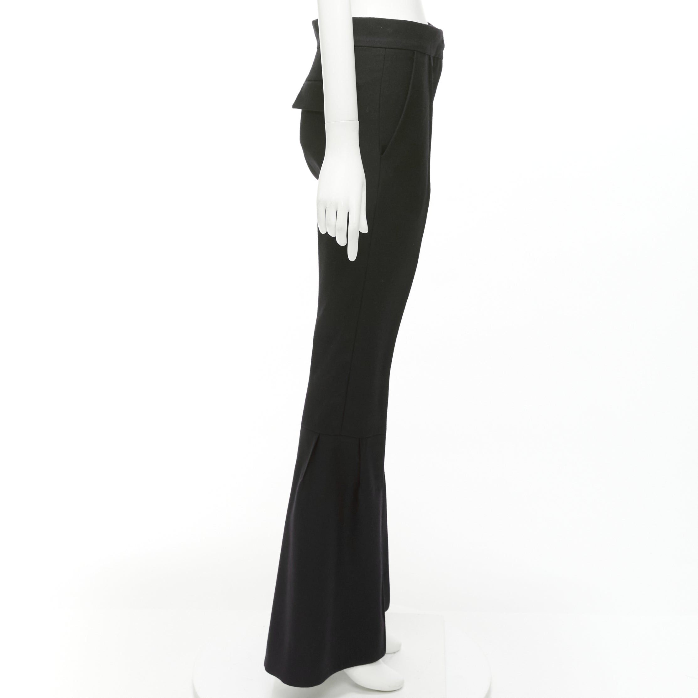Marni MARNI black wool twill mid waist flared dress pants IT38 XS Size 26" / US 2 / IT 38 - 4 Thumbnail