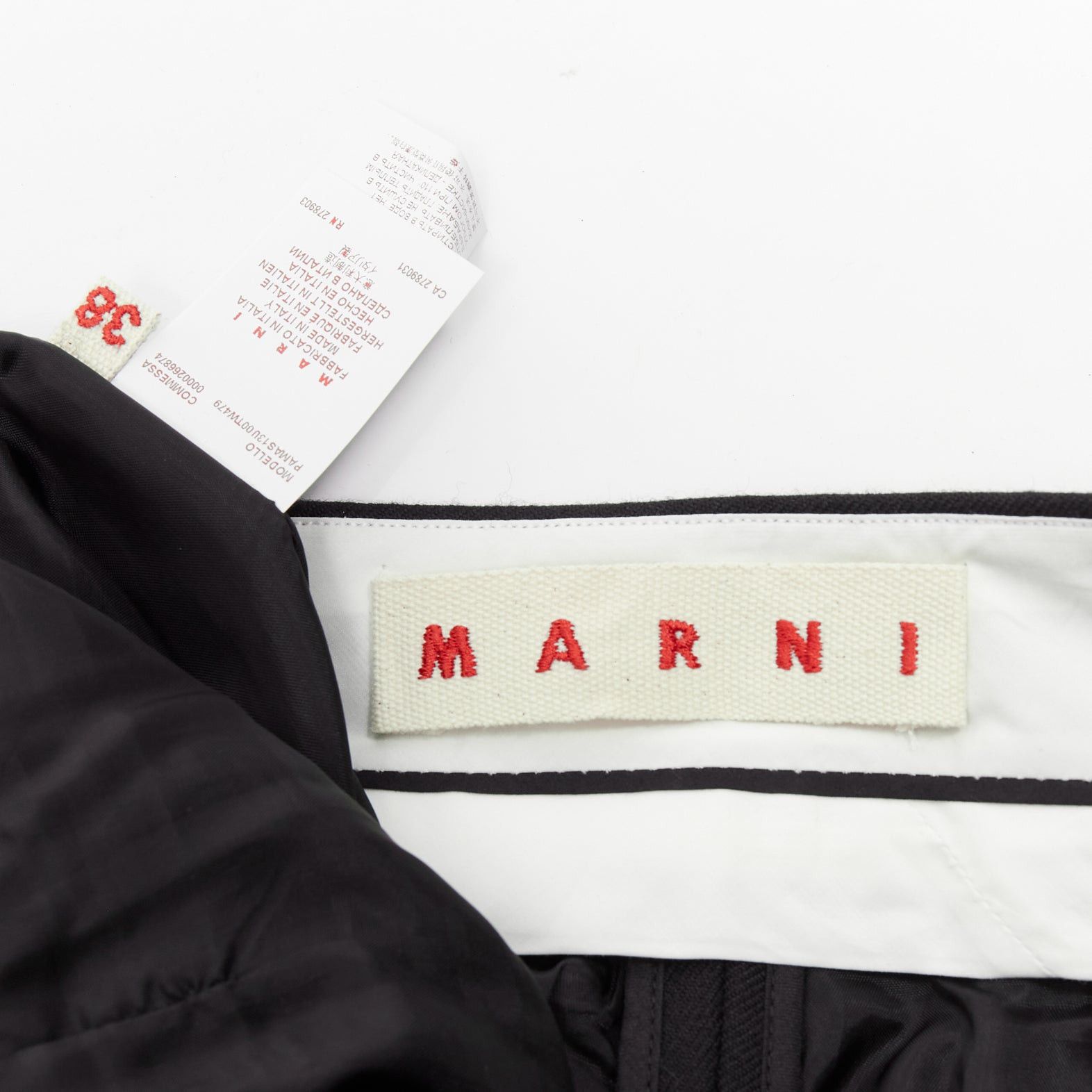 Marni MARNI black wool twill mid waist flared dress pants IT38 XS Size 26" / US 2 / IT 38 - 8 Thumbnail