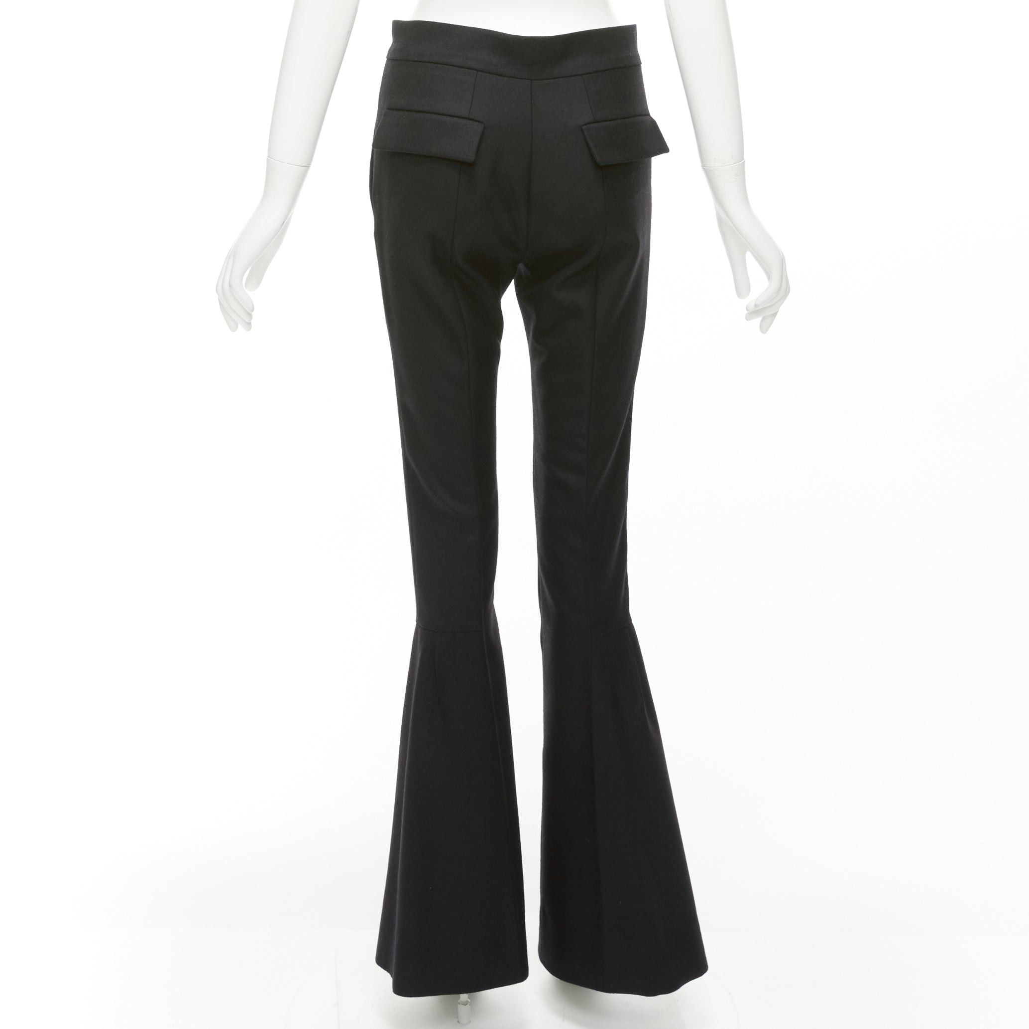 Marni MARNI black wool twill mid waist flared dress pants IT38 XS Size 26" / US 2 / IT 38 - 5 Thumbnail