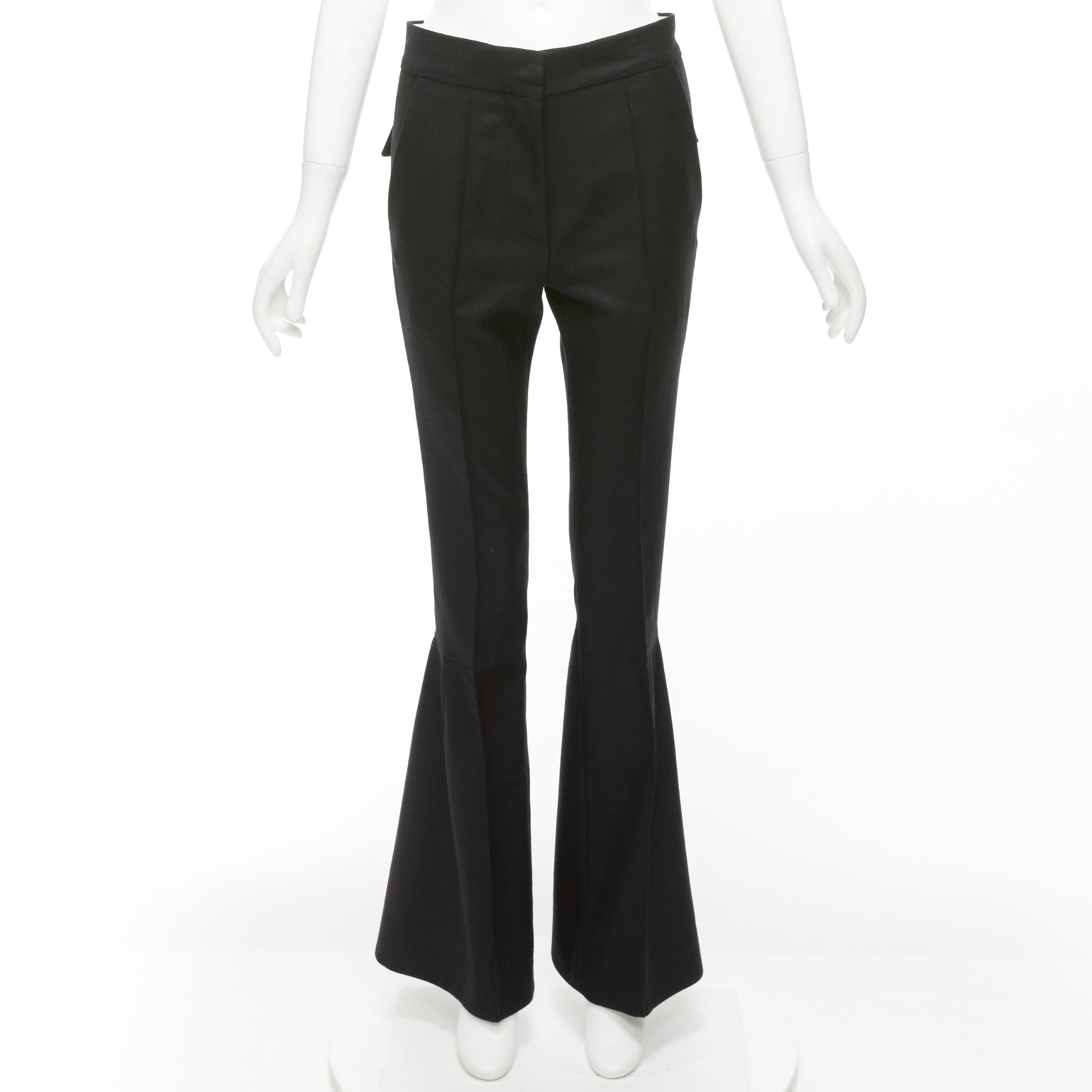 Marni MARNI black wool twill mid waist flared dress pants IT38 XS Size 26" / US 2 / IT 38 - 3 Thumbnail
