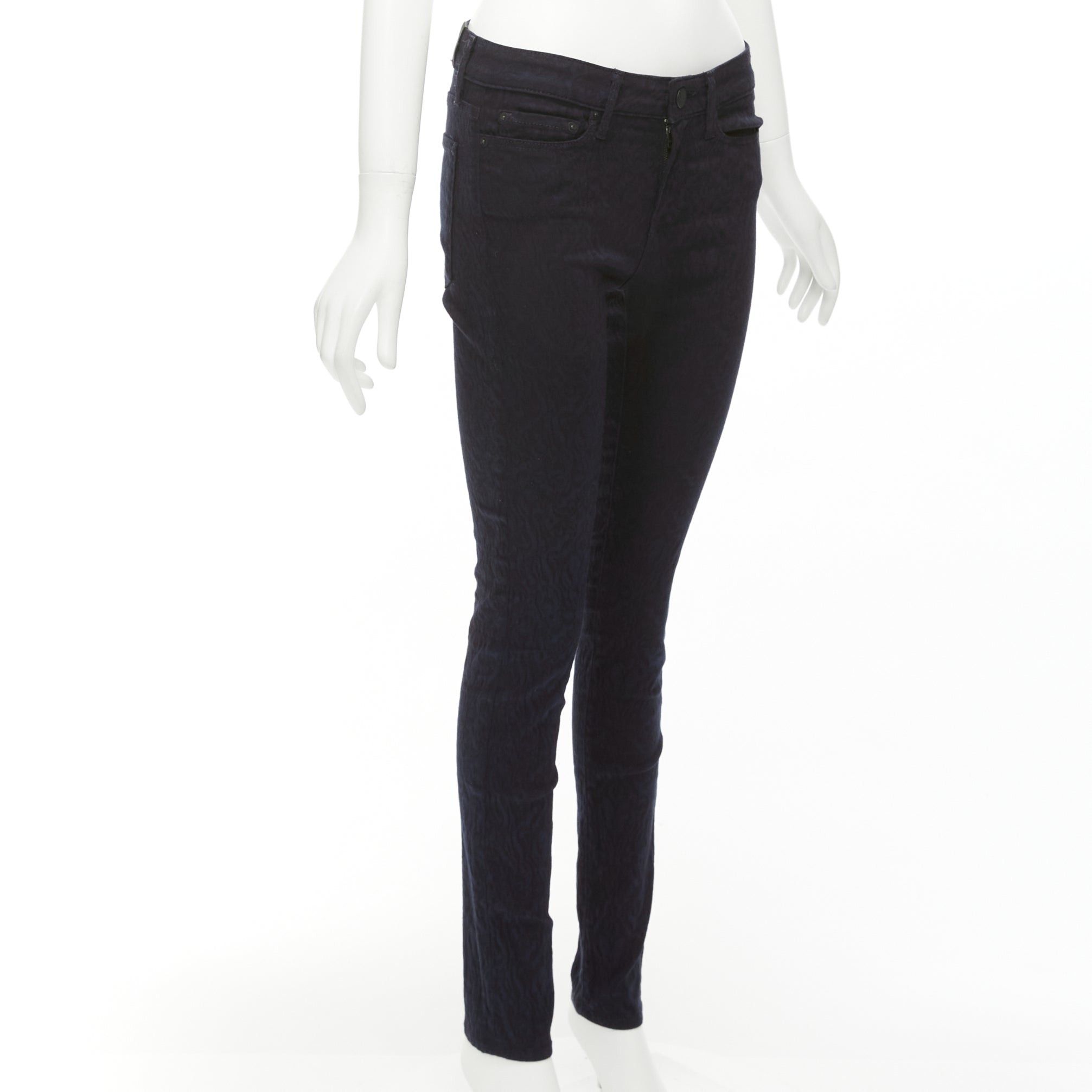 Vince VINCE navy crinkle jacquard jersey mid waist skinny jeans pants 27" Size 26" / US 2 / IT 38 - 3 Thumbnail
