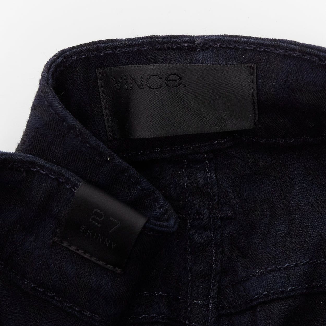 Vince VINCE navy crinkle jacquard jersey mid waist skinny jeans pants 27" Size 26" / US 2 / IT 38 - 8 Thumbnail