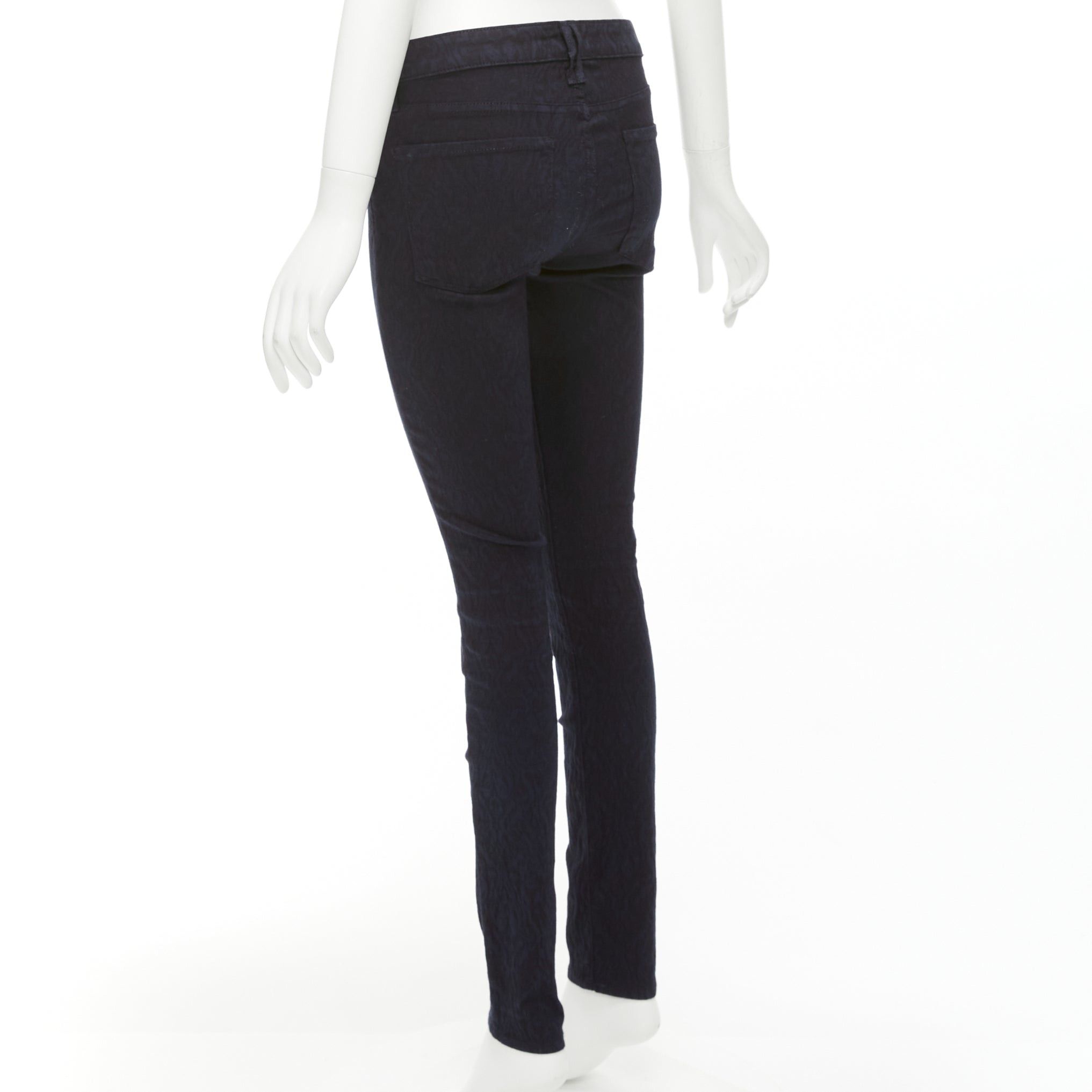 Vince VINCE navy crinkle jacquard jersey mid waist skinny jeans pants 27" Size 26" / US 2 / IT 38 - 6 Thumbnail