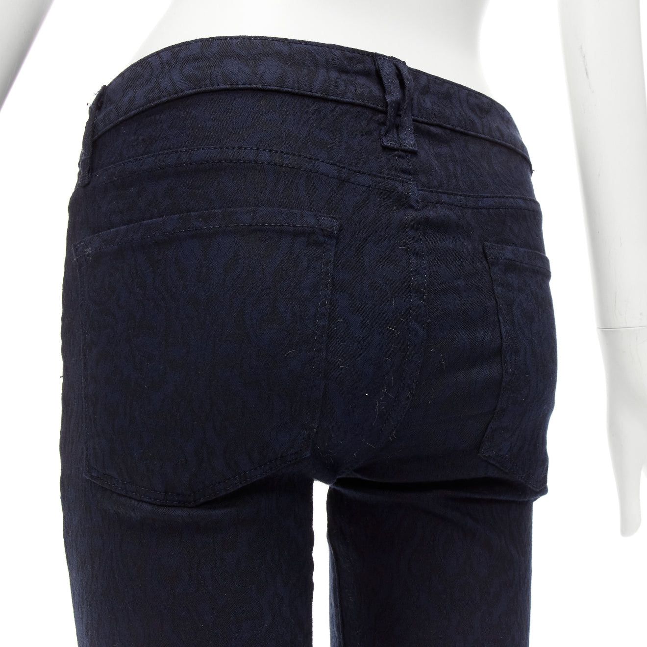 Vince VINCE navy crinkle jacquard jersey mid waist skinny jeans pants 27" Size 26" / US 2 / IT 38 - 7 Thumbnail
