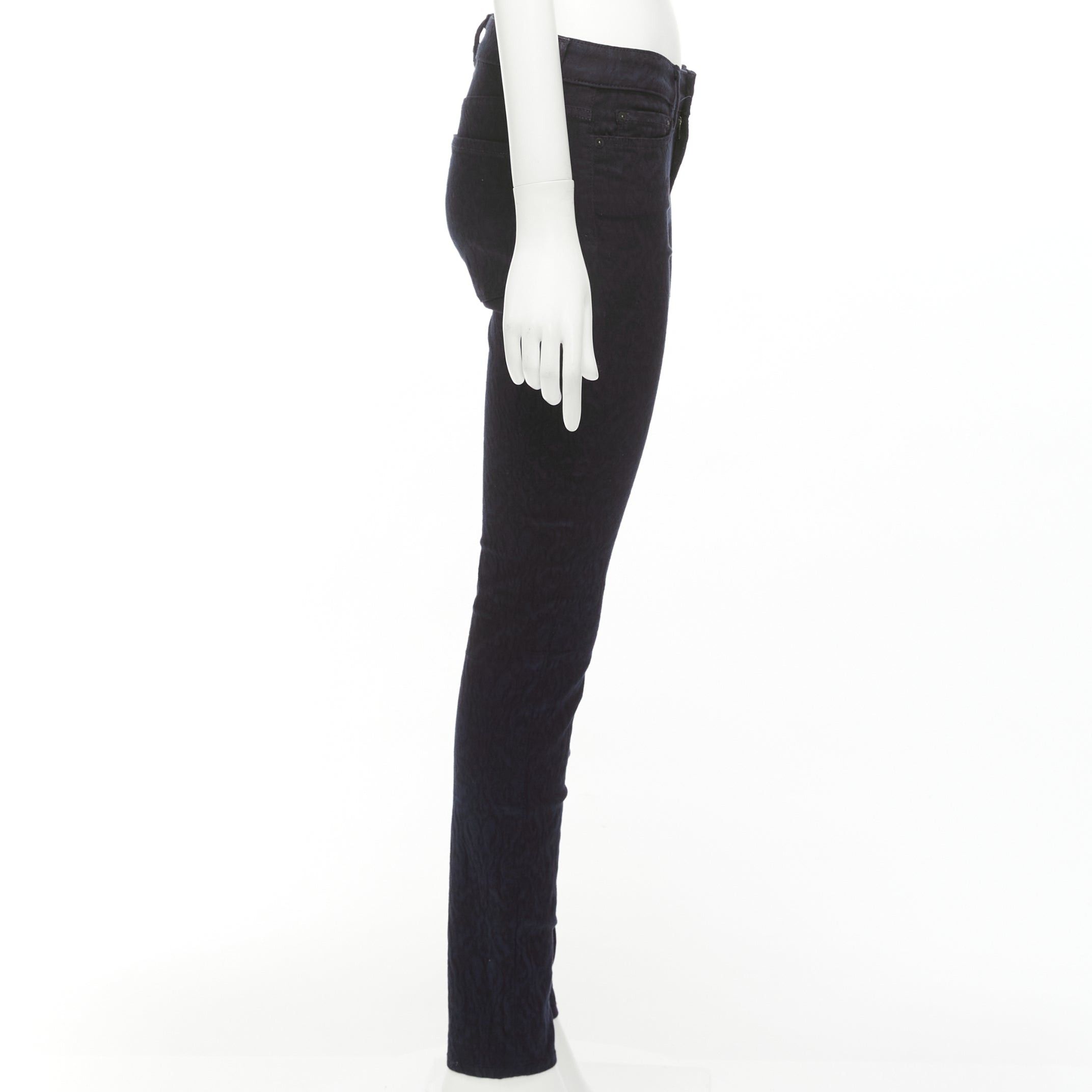 Vince VINCE navy crinkle jacquard jersey mid waist skinny jeans pants 27" Size 26" / US 2 / IT 38 - 4 Thumbnail