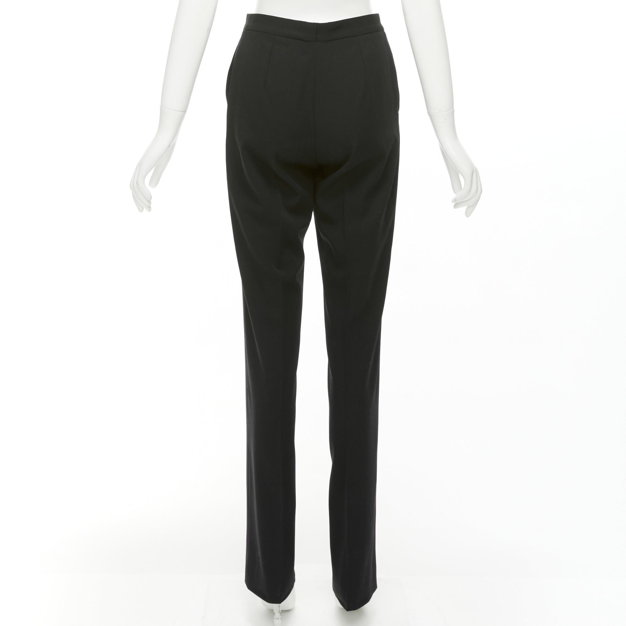 Stella McCartney STELLA MCCARTNEY 2011 100% wool black high waist straight pants IT36 XXS Size 25" / US 0 / IT 36 - 5 Thumbnail