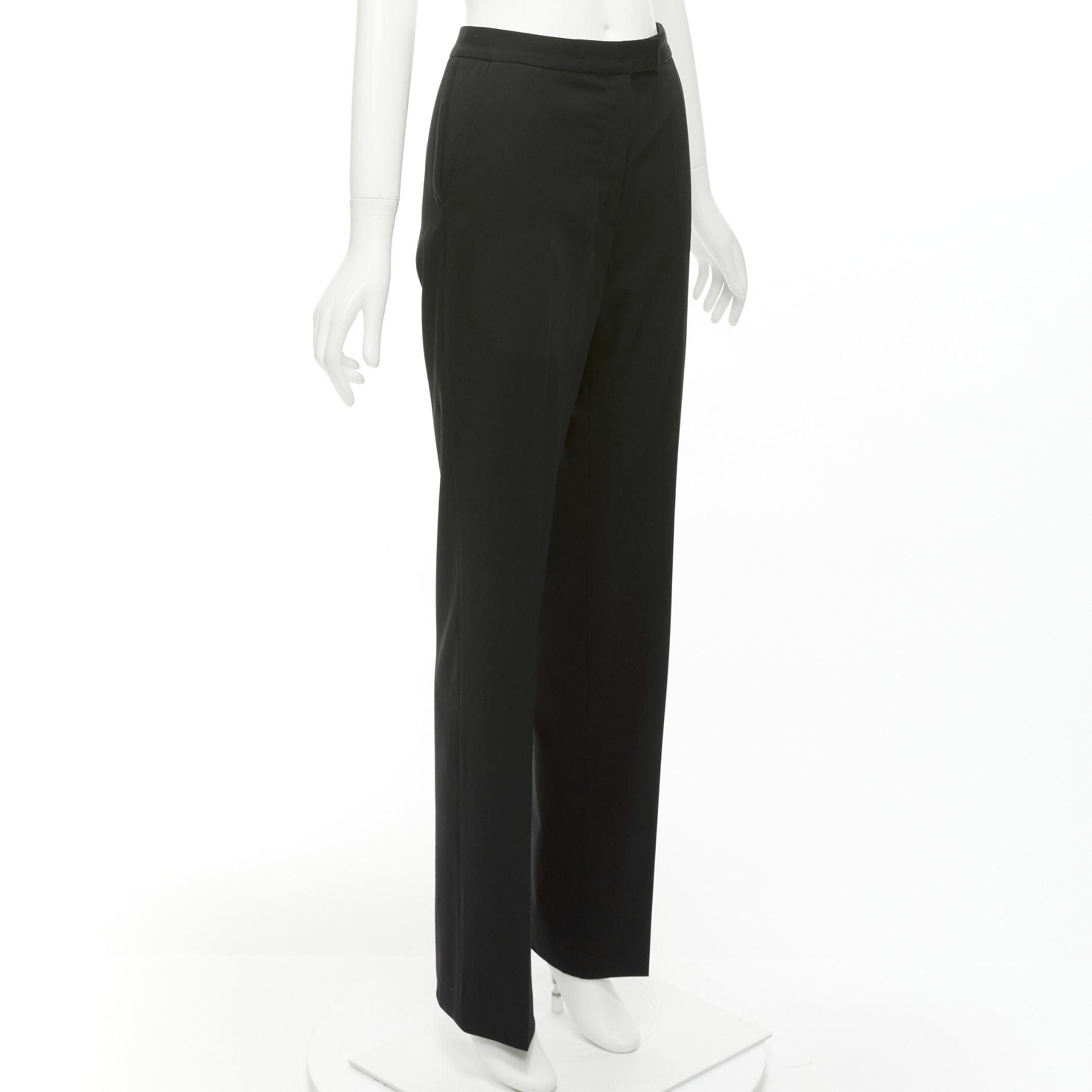 Stella McCartney STELLA MCCARTNEY 2011 100% wool black high waist straight pants IT36 XXS Size 25" / US 0 / IT 36 - 3 Thumbnail