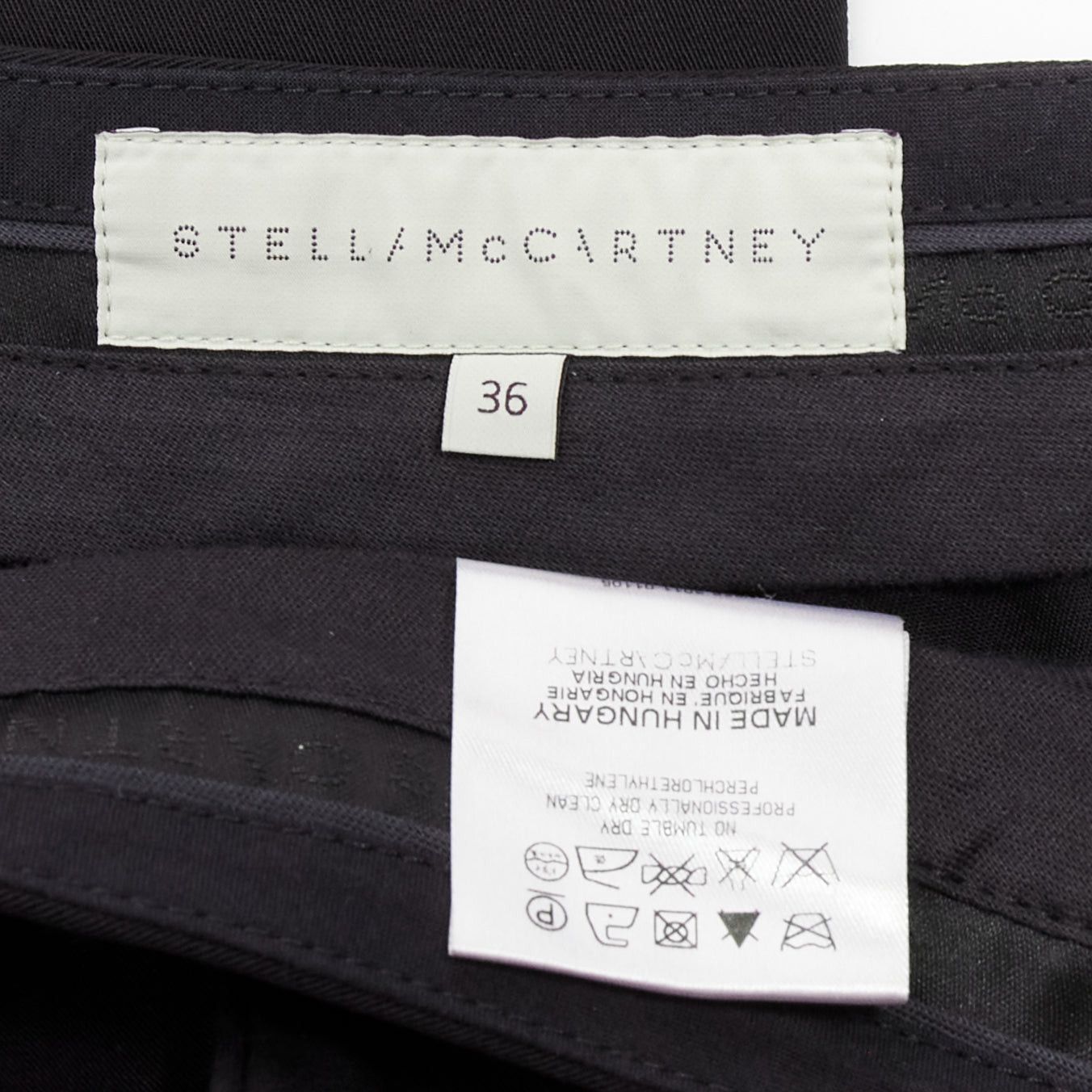 Stella McCartney STELLA MCCARTNEY 2011 100% wool black high waist straight pants IT36 XXS Size 25" / US 0 / IT 36 - 7 Thumbnail