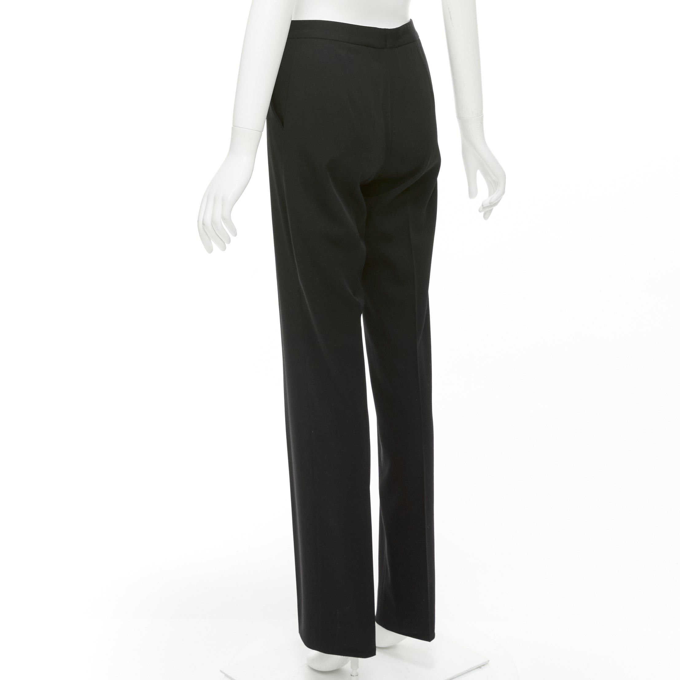 Stella McCartney STELLA MCCARTNEY 2011 100% wool black high waist straight pants IT36 XXS Size 25" / US 0 / IT 36 - 6 Thumbnail