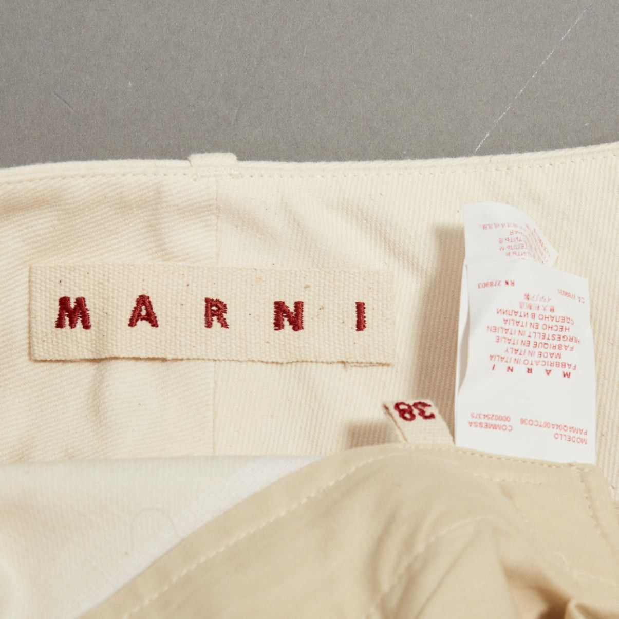 Marni MARNI beige cotton linen canvas mid waist pleated wide leg culottes IT38 XS Size 26" / US 2 / IT 38 - 9 Thumbnail