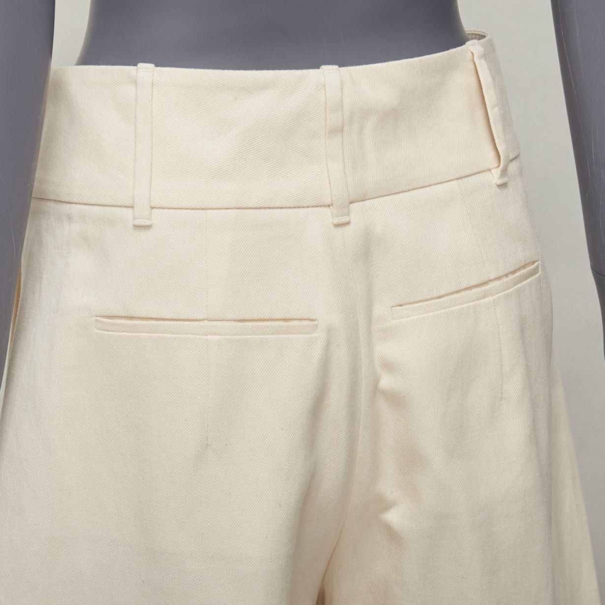 Marni MARNI beige cotton linen canvas mid waist pleated wide leg culottes IT38 XS Size 26" / US 2 / IT 38 - 7 Thumbnail