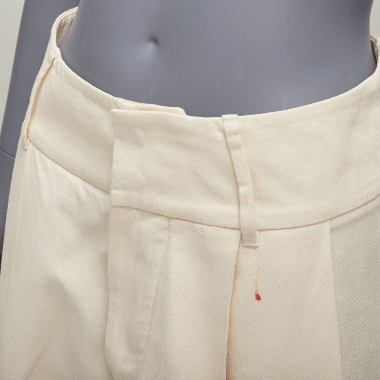 Marni MARNI beige cotton linen canvas mid waist pleated wide leg culottes IT38 XS Size 26" / US 2 / IT 38 - 2 Thumbnail