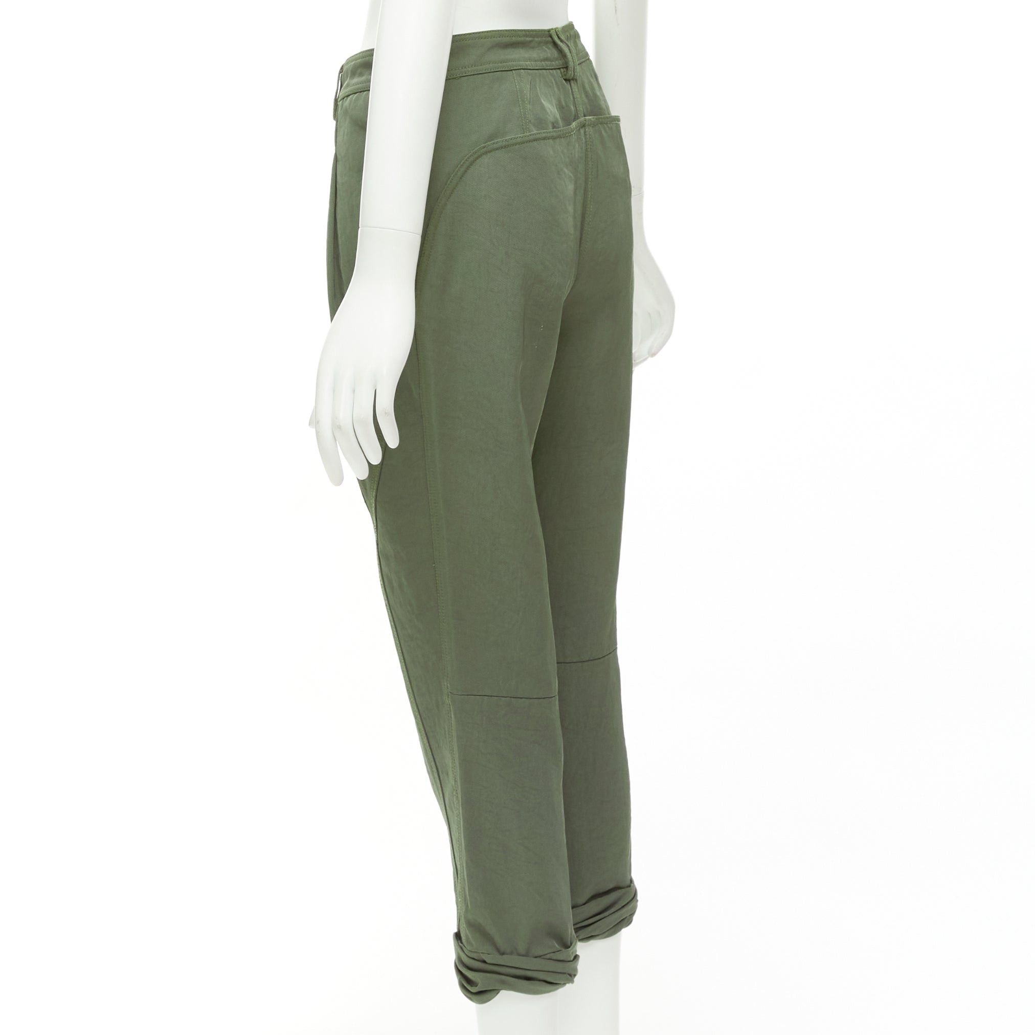Alexander Wang ALEXANDER WANG khaki twill panelled back pockets ruched hem safari pants US0 XS Size 26" / US 2 / IT 38 - 6 Thumbnail