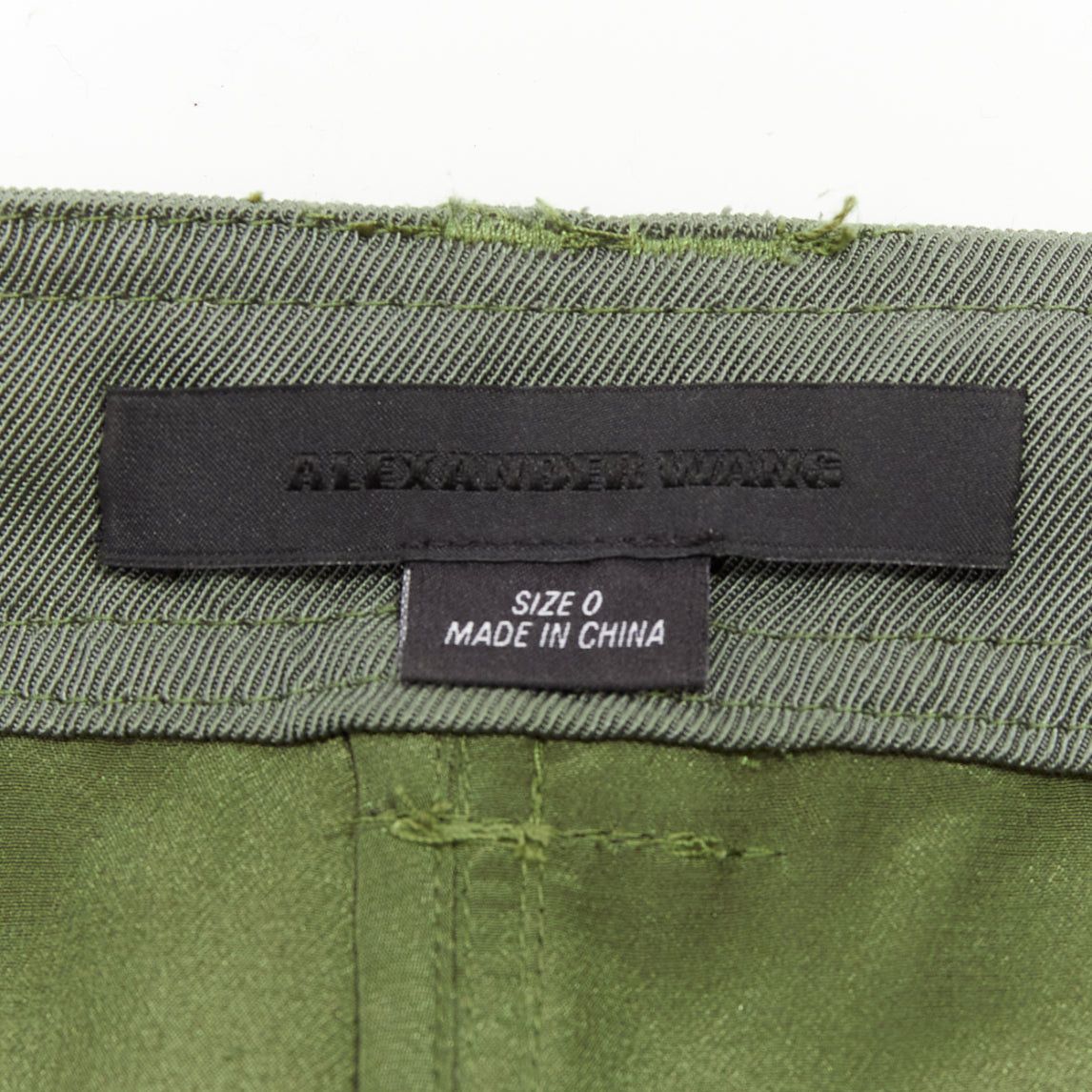 Alexander Wang ALEXANDER WANG khaki twill panelled back pockets ruched hem safari pants US0 XS Size 26" / US 2 / IT 38 - 8 Thumbnail