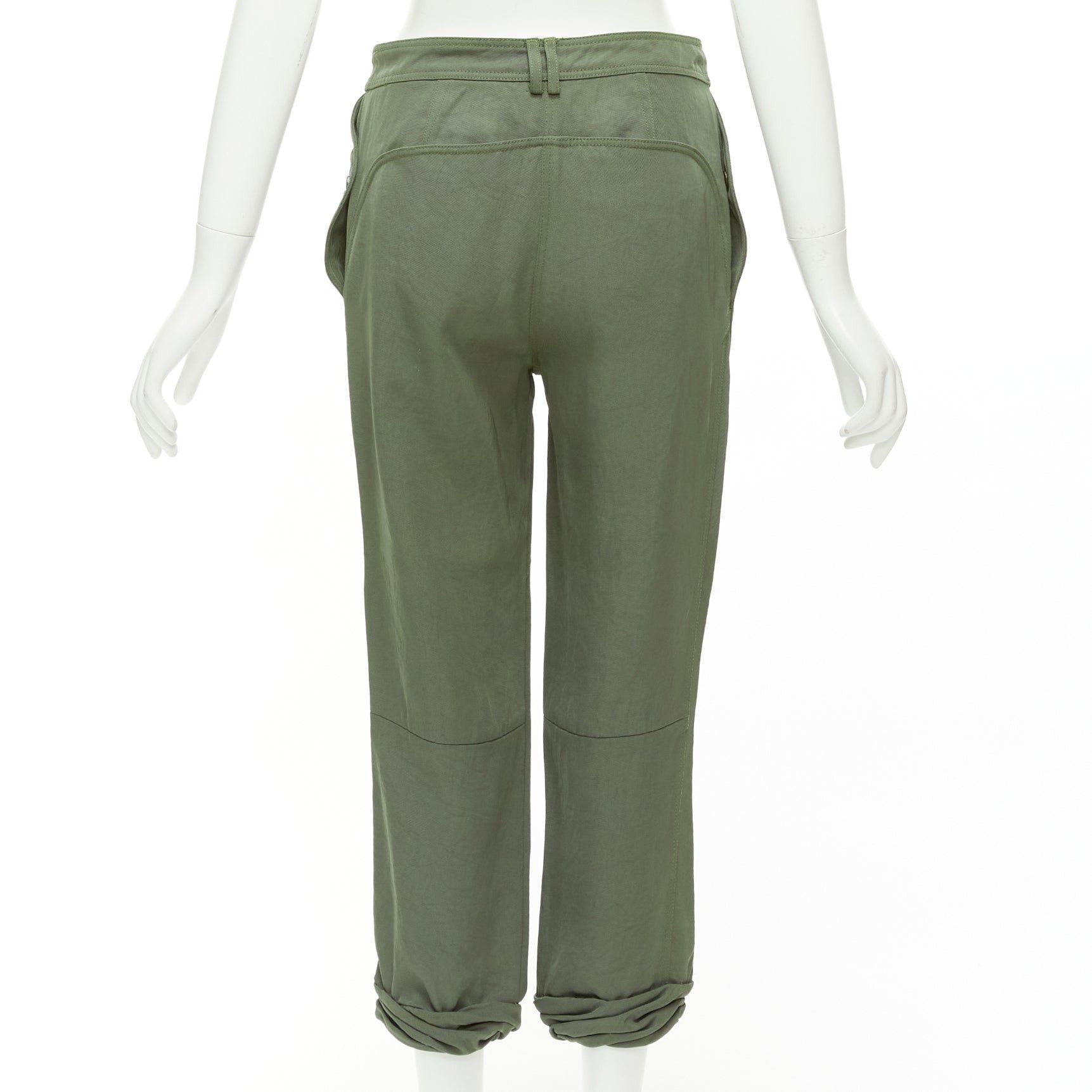 Alexander Wang ALEXANDER WANG khaki twill panelled back pockets ruched hem safari pants US0 XS Size 26" / US 2 / IT 38 - 5 Thumbnail