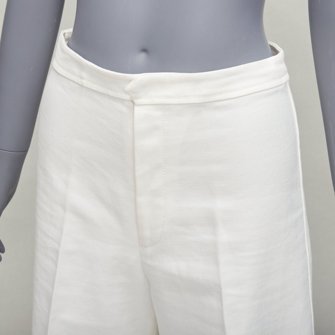 Isabel Marant ISABEL MARANT white cotton linen high waist wide leg cropped pants FR36 S Size 27" / US 4 / IT 40 - 7 Thumbnail